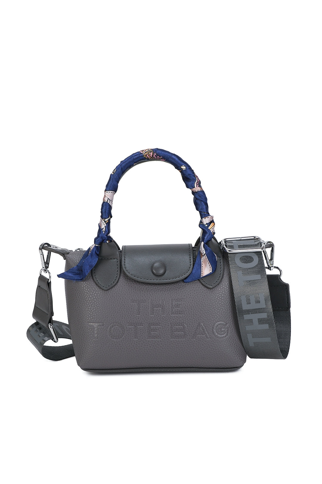 Bronte PU Leather Scarfed Mini Top Handle Tote Bag - RJ260541