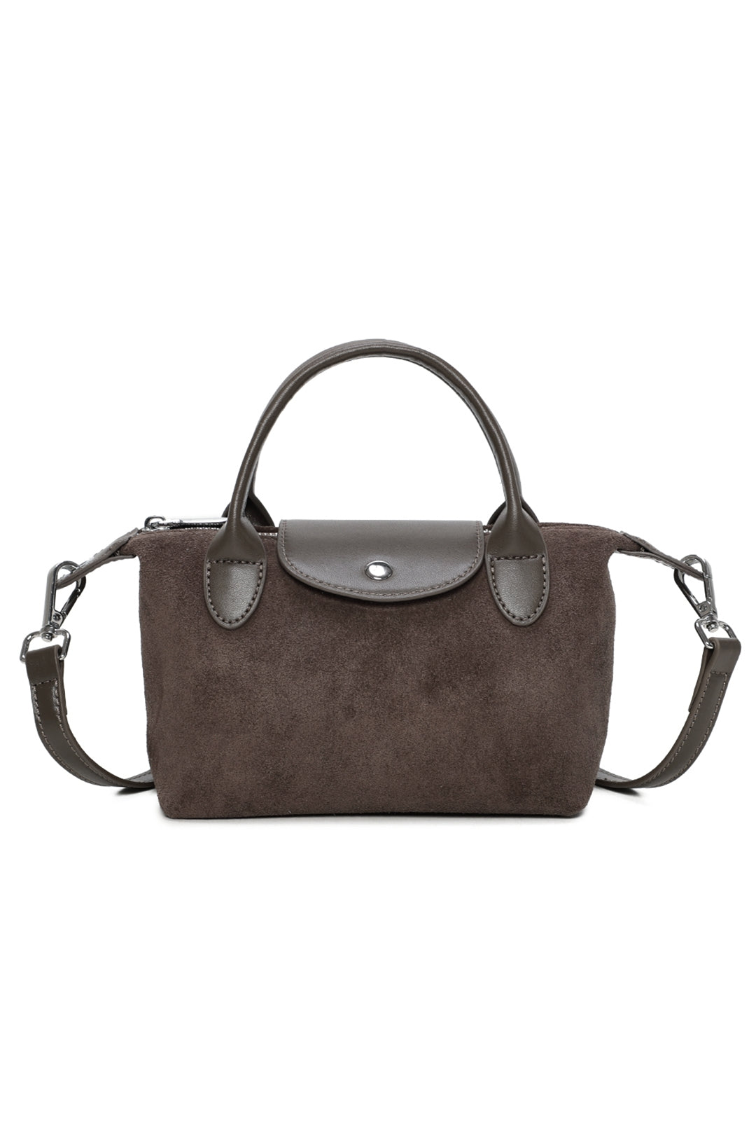 Forma Suede Real Leather Top-Handle Crossbody Bag - VL2508