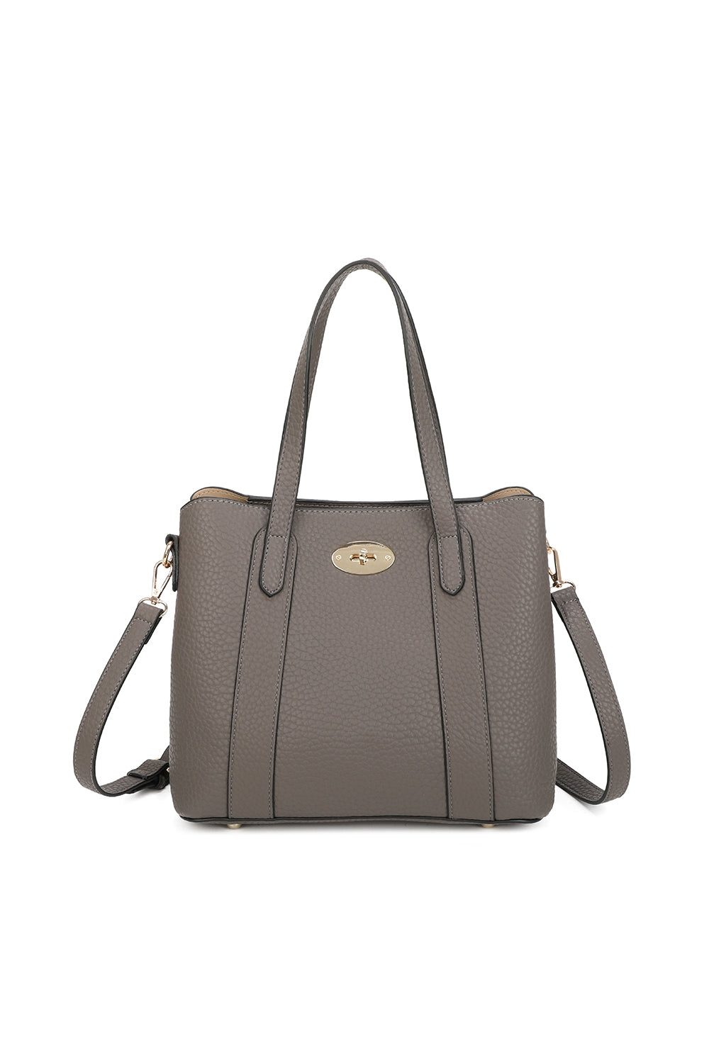 Evoline PU Leather Top Handle HandBag With Extra Removable Strap - RB250469