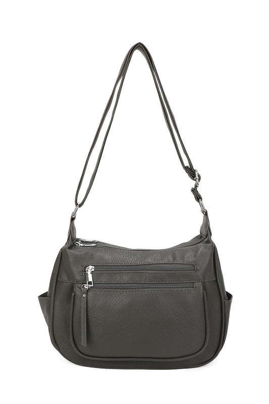 Orrin Strap Adjustable PU Leather Multi Pocket Practical Crossbody Bag - RW25058