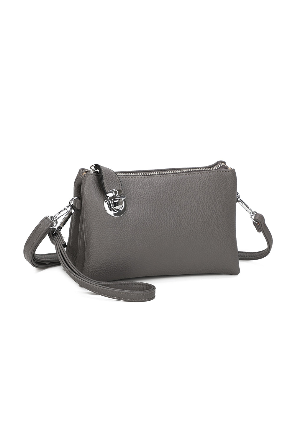 Elara PU Leather Triple Compartment Crossbody Bag With Fixed Lock - RM250611