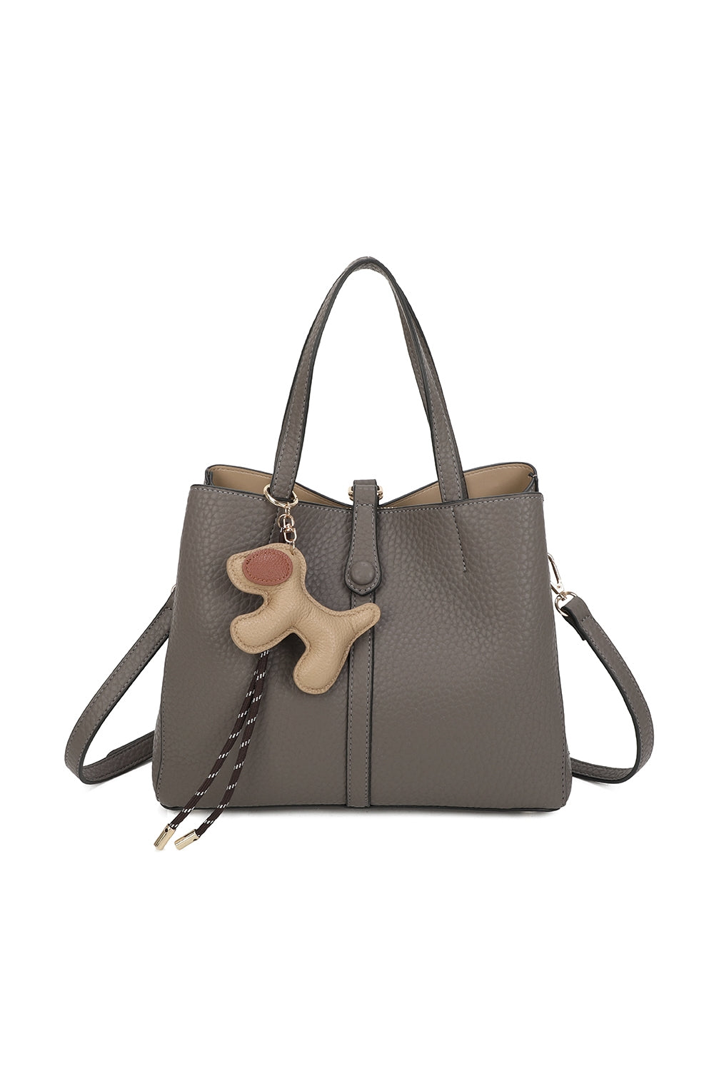 Bella PU Leather Triple Compartment HandBag With A Dog Charm - RB250468