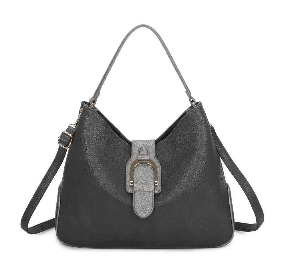 Hari Two-Tone PU Leather Shoulder Bag