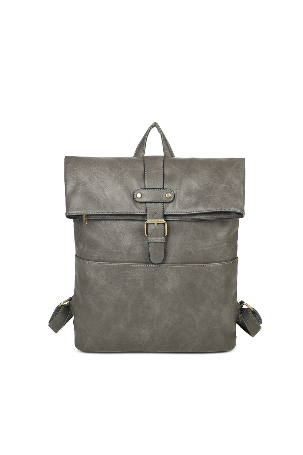 Buckle Style Unisex PU Leather Backpack - RX250581