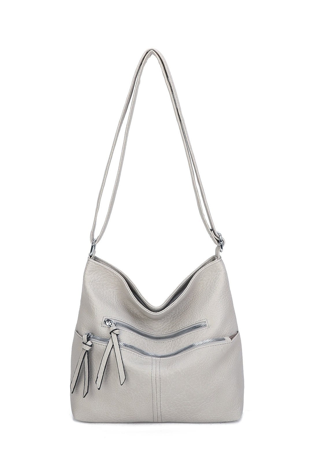 Harrison Minimalist Triple Zips PU Leather Oversized Crossbody Bag - RB220811