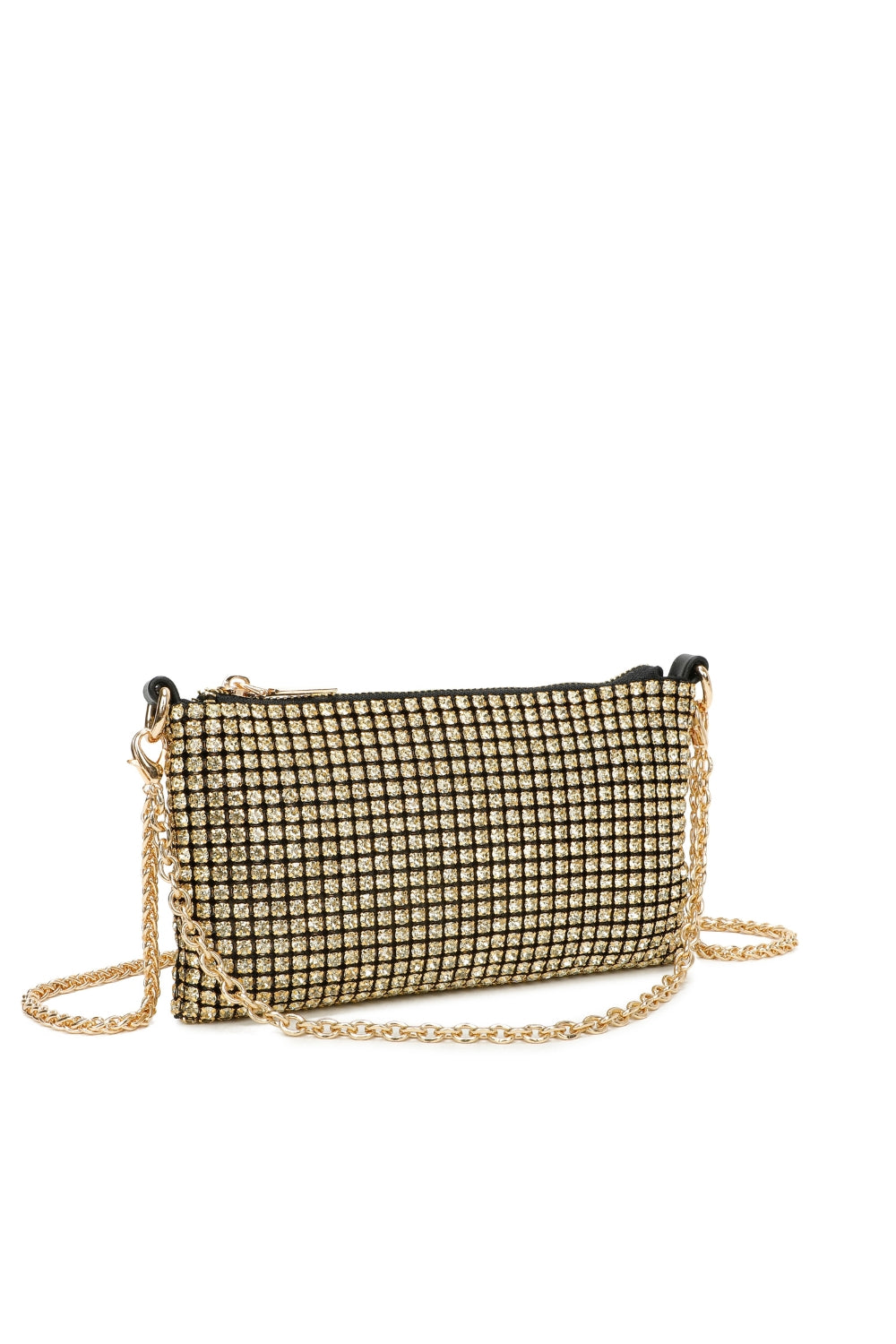 Miga Diamond Embellished Evening Chain Clutch Bag