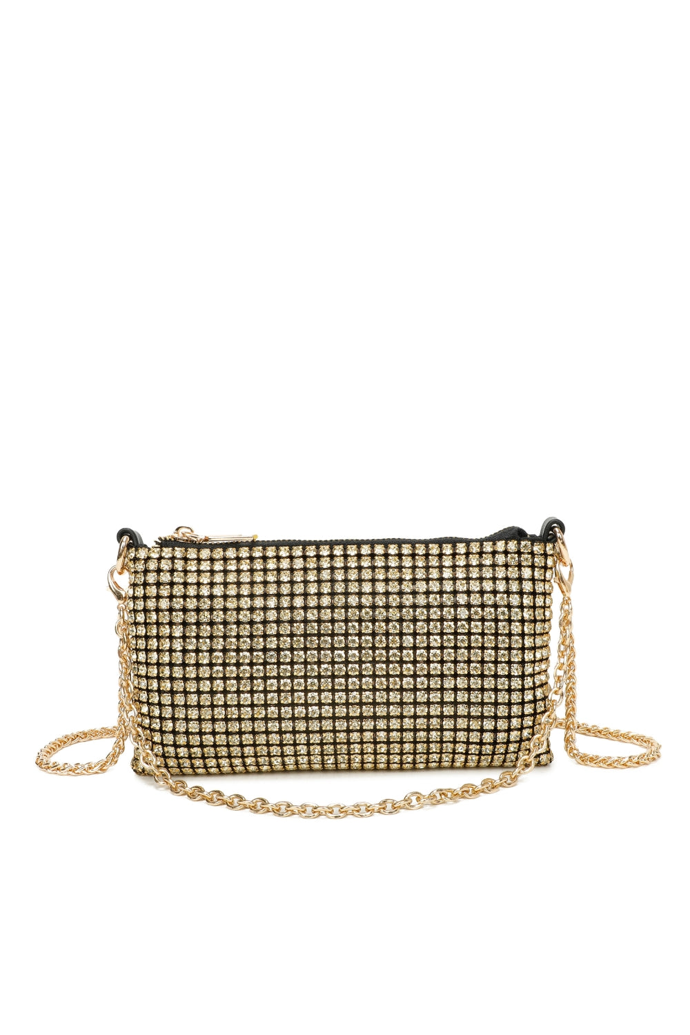 Miga Diamond Embellished Evening Chain Clutch Bag