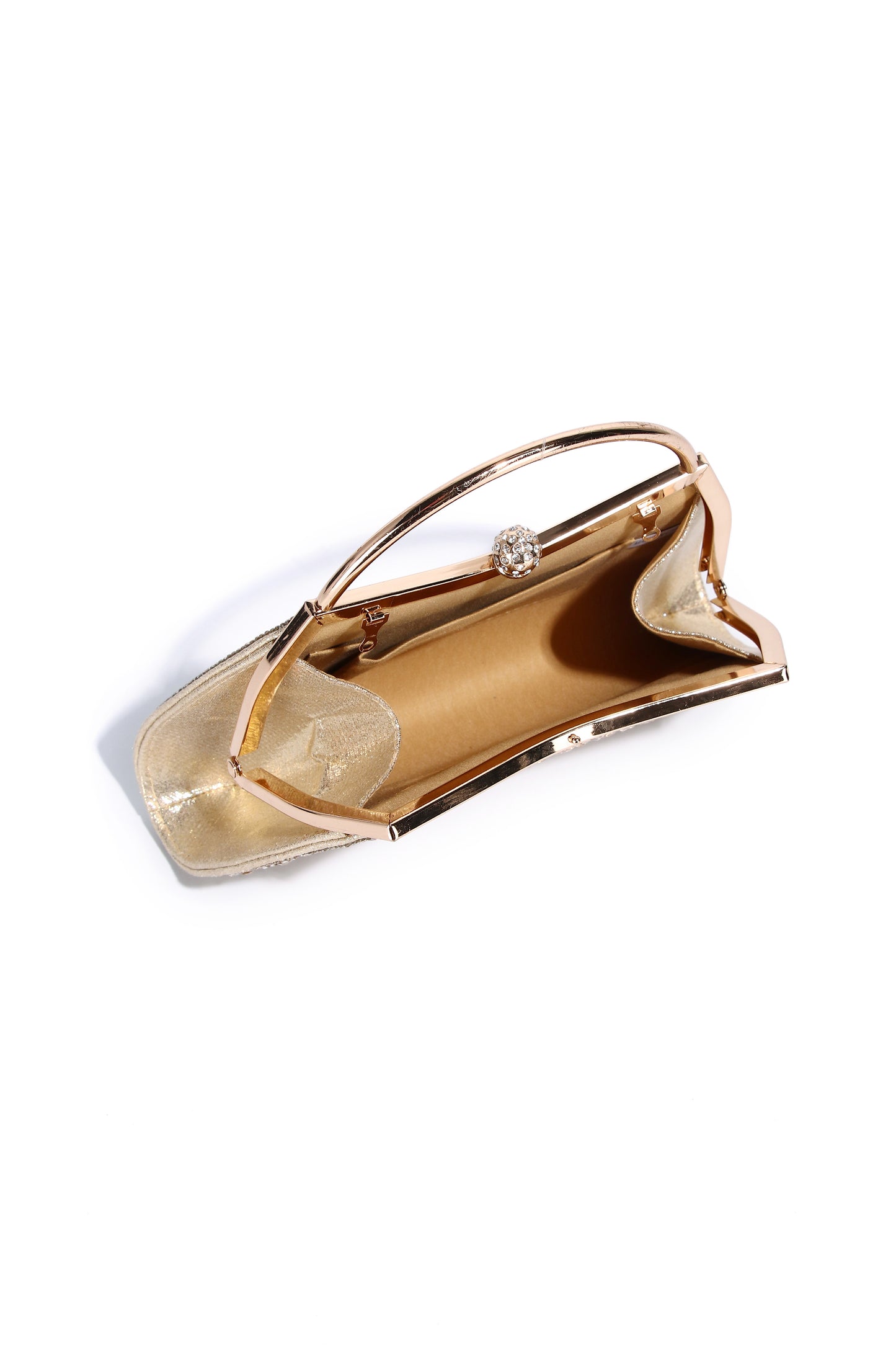 Cassia Pleated Glittering Top Handle Evening Clutch Bag - RX2626
