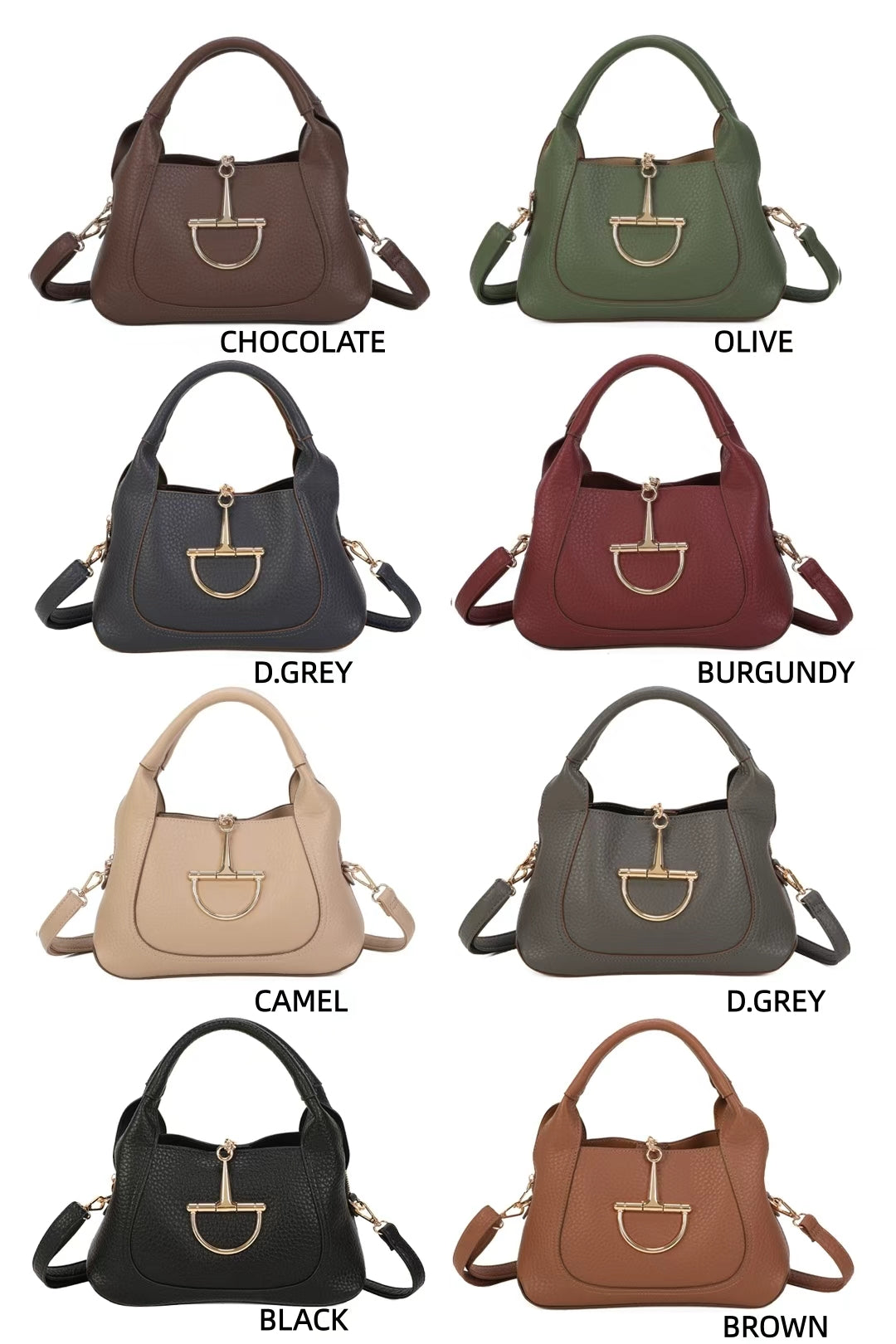 Solenne PU Leather Triple-Compartments Top Handle Bag - RB260516