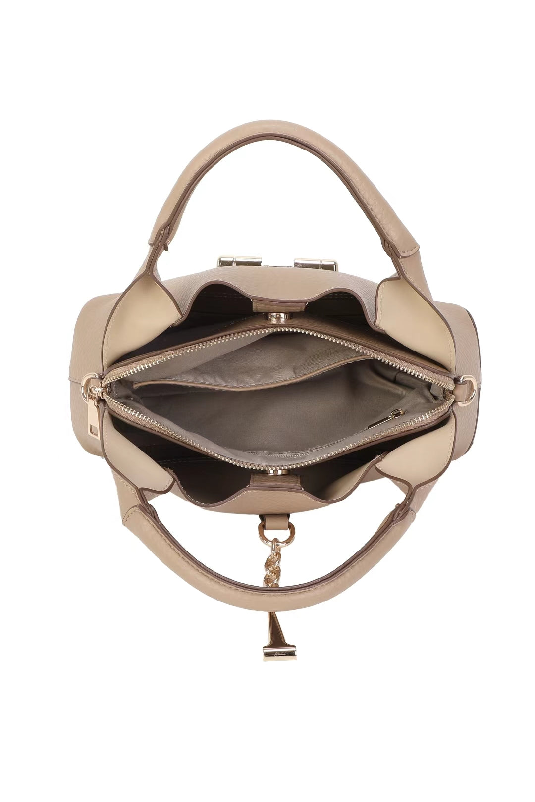 Solenne PU Leather Triple-Compartments Top Handle Bag - RB260516