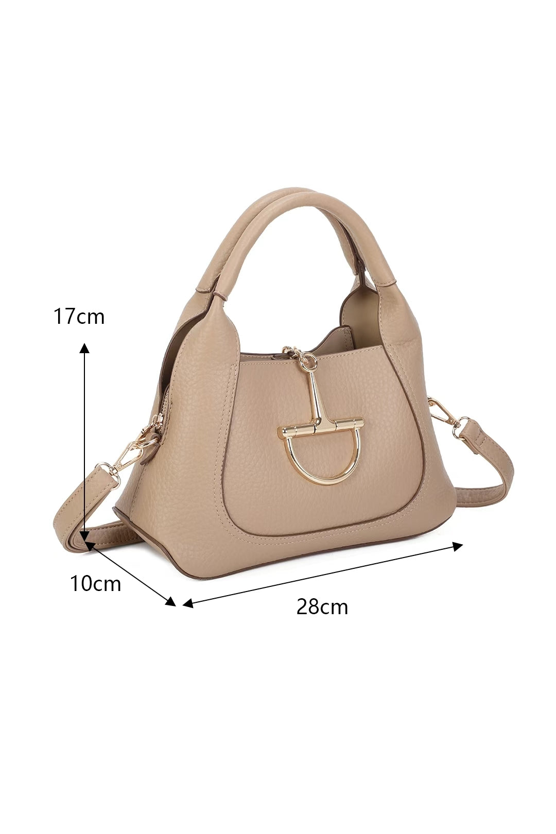 Solenne PU Leather Triple-Compartments Top Handle Bag - RB260516