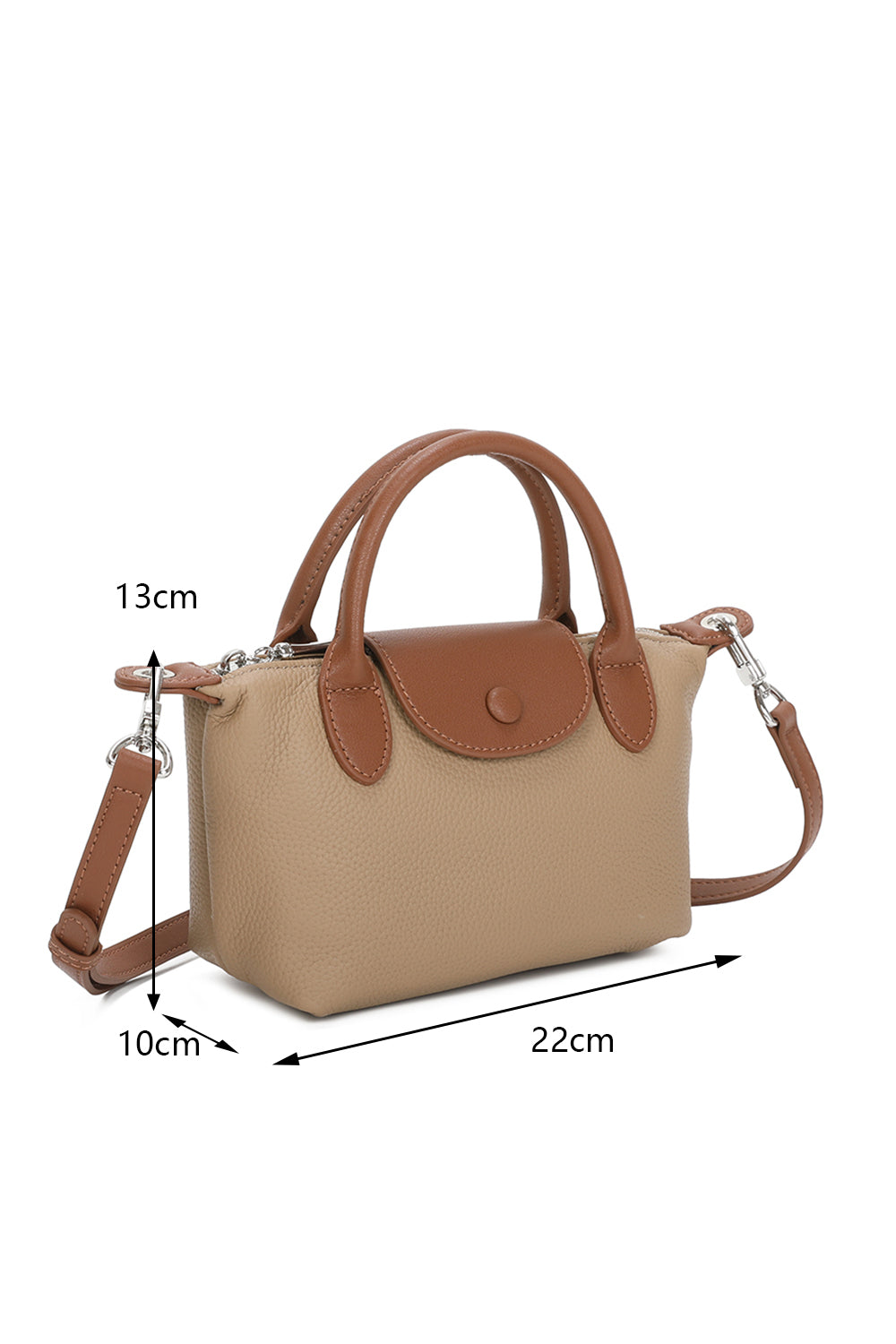 Ria Leather Mini Shoulder Top Handle Bag(VL2402)