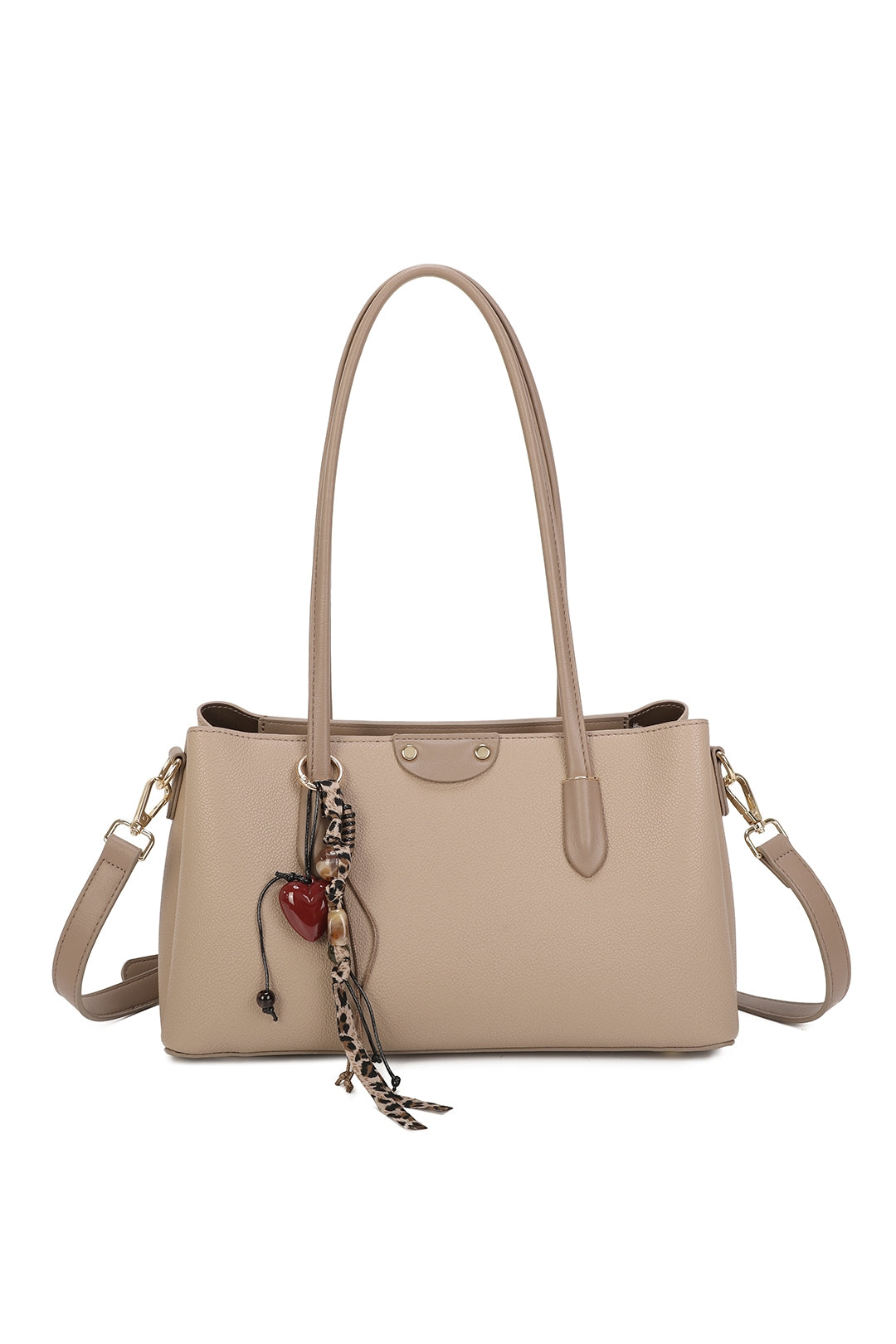 Evora PU Leather Triple Compartments Baguette-style Top Handle Bag - RY260536