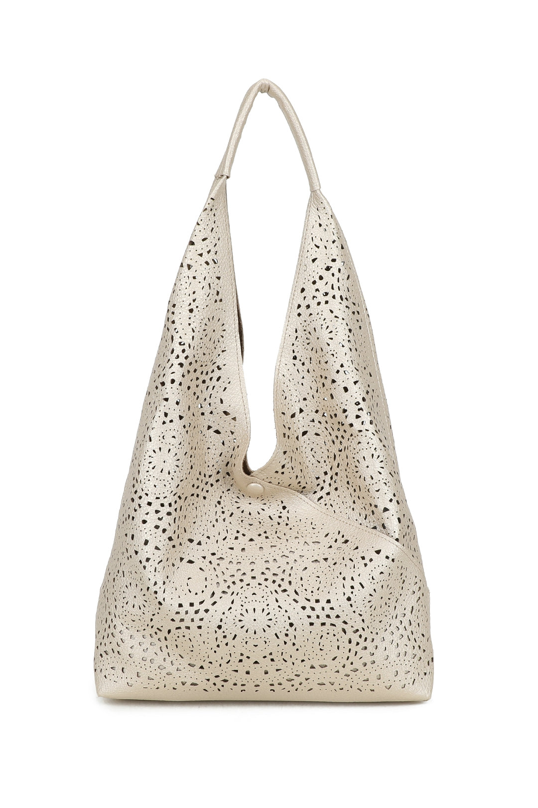 Elowen 2in1 Laser Hollowing PU Leather Tassel Large Hobo Shoulder Bag - RW250905