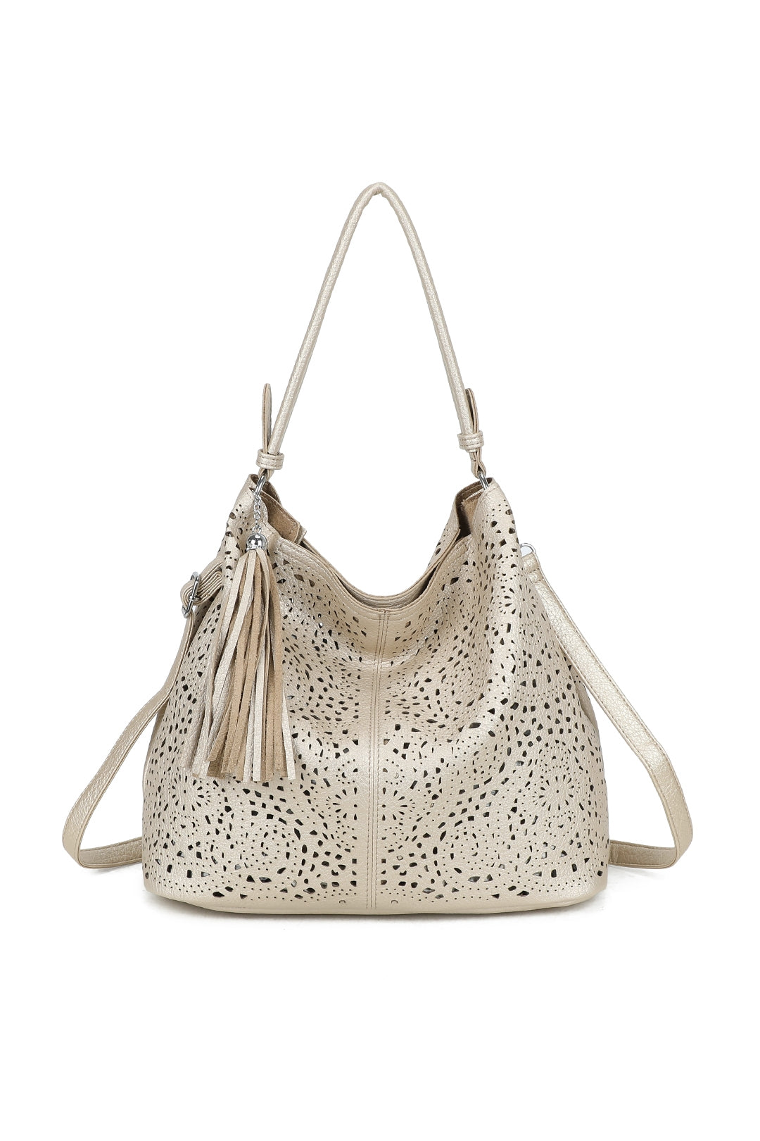 Wren 2in1 Laser Hollowing PU Leather Tassel Hobo Shoulder Bag - RW250903