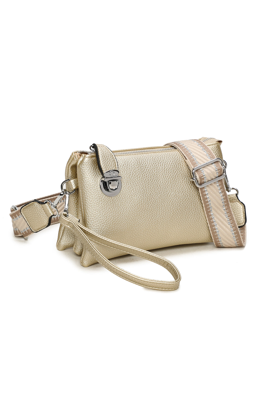 Lunaris Triple Compartment Crossbody Bag With A Fixed Lock - RM250612