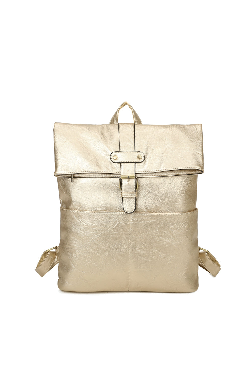 Buckle Style Unisex PU Leather Backpack - RX250581