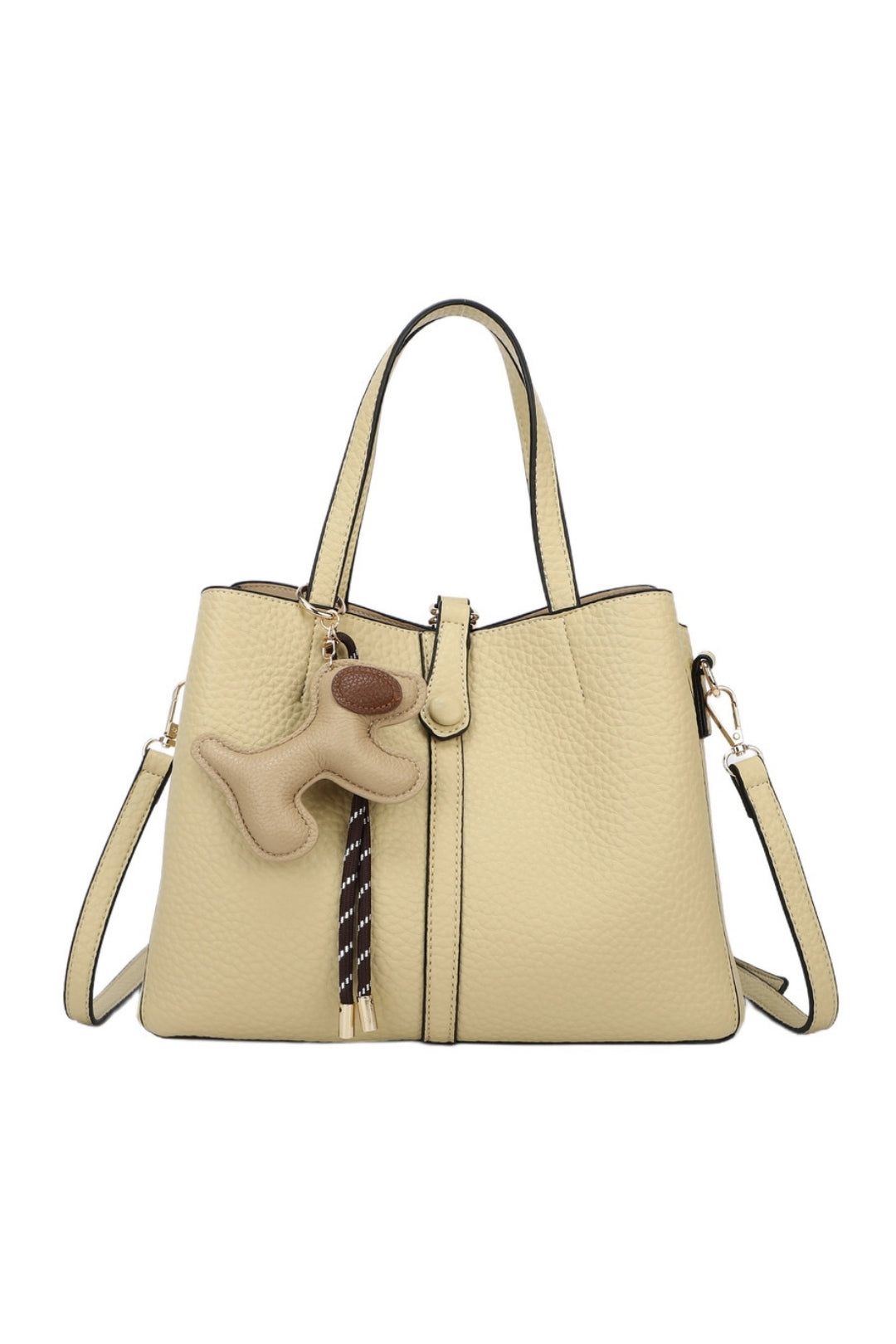 Bella PU Leather Triple Compartment HandBag With A Dog Charm - RB250468