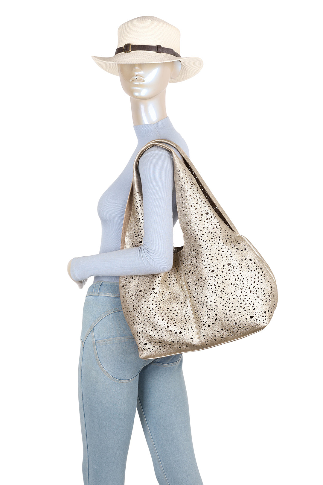 Halcyon Large 2-in-1 PU Leather Laser Cut Shoulder Bag - RJ250971