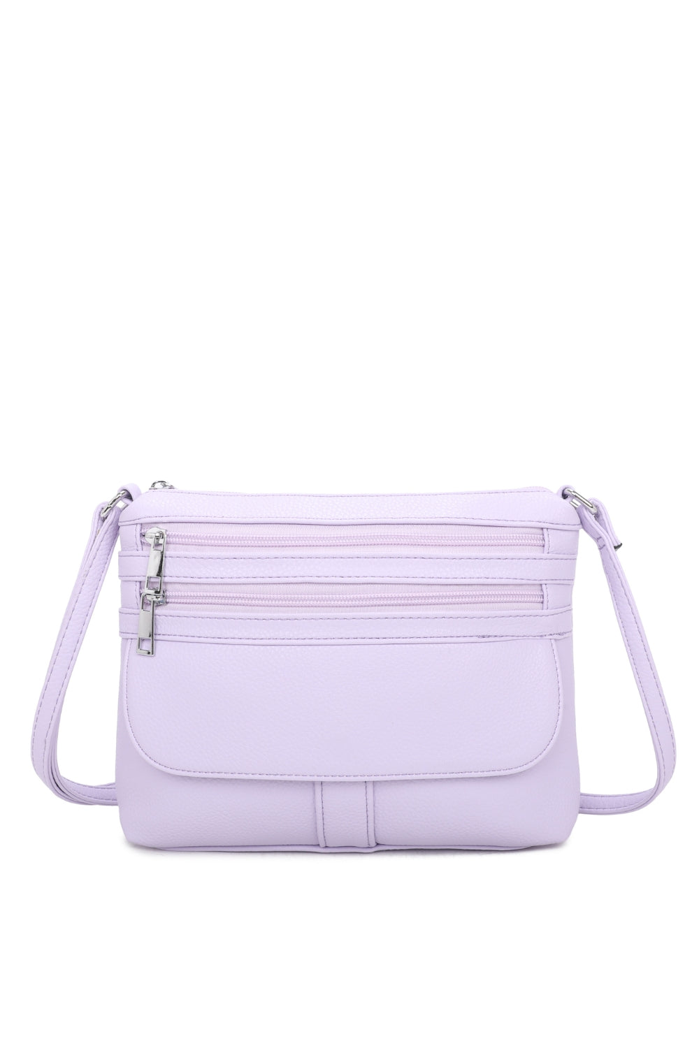 Quadruple Zips PU Messenger Bag