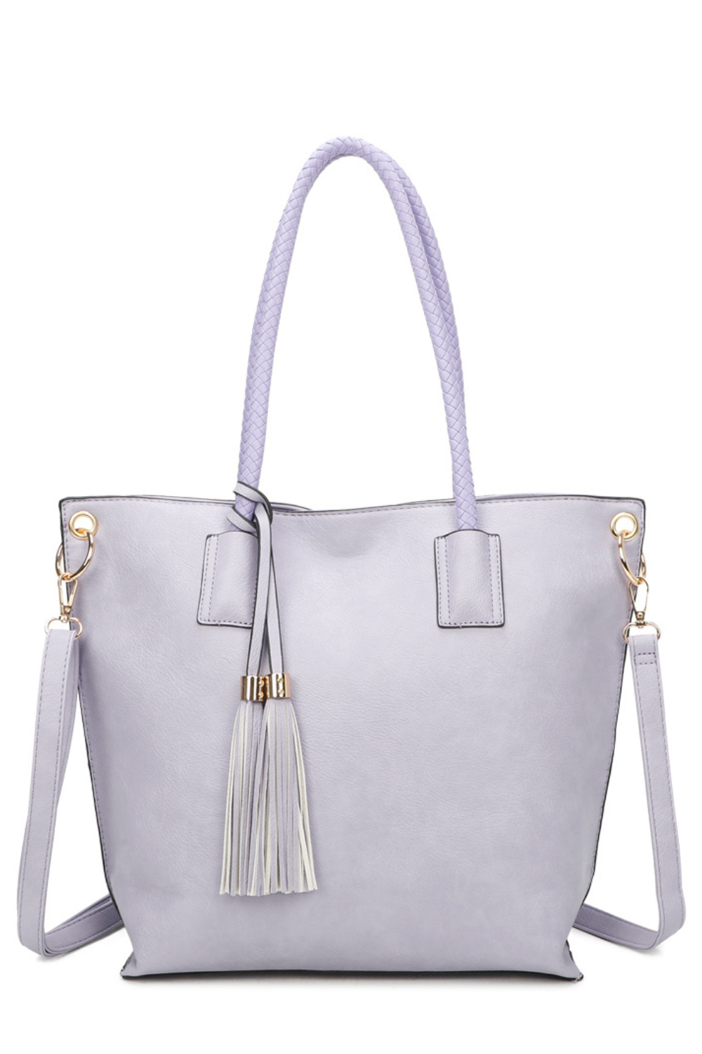 Reid Dual Tassel PU Leather Shoulder Tote Bag