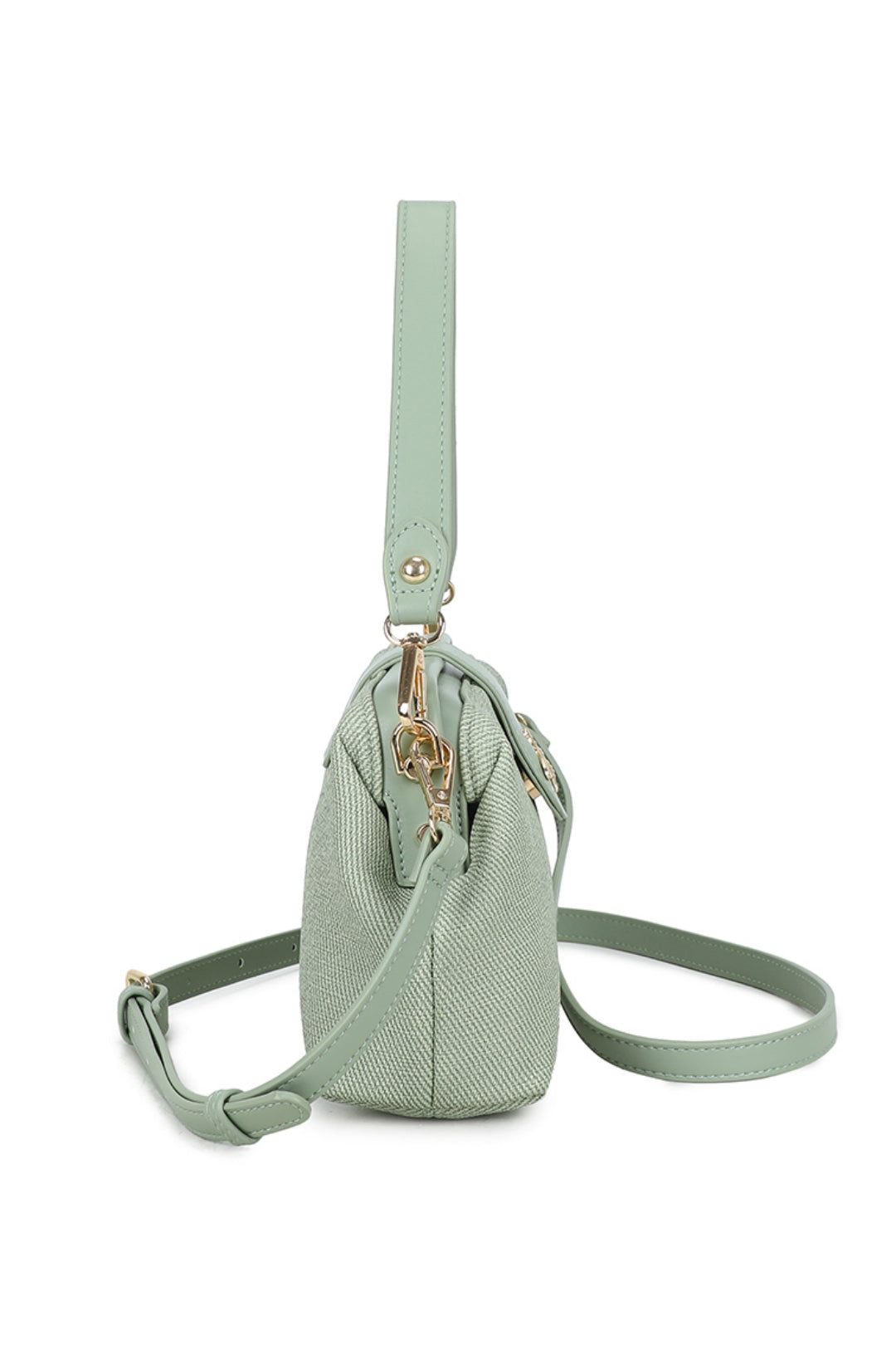 Isold Classic Bee Badge PU Leather Top Handle Crossbody Hobo Bag - RJ241075