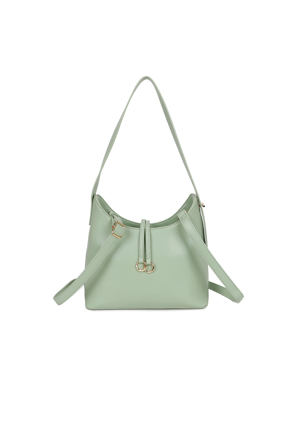 Halo Charm PU Leather Shoulder/Hobo Bag with Extendable Shoulder Straps and Extra-long Straps - RJ241076