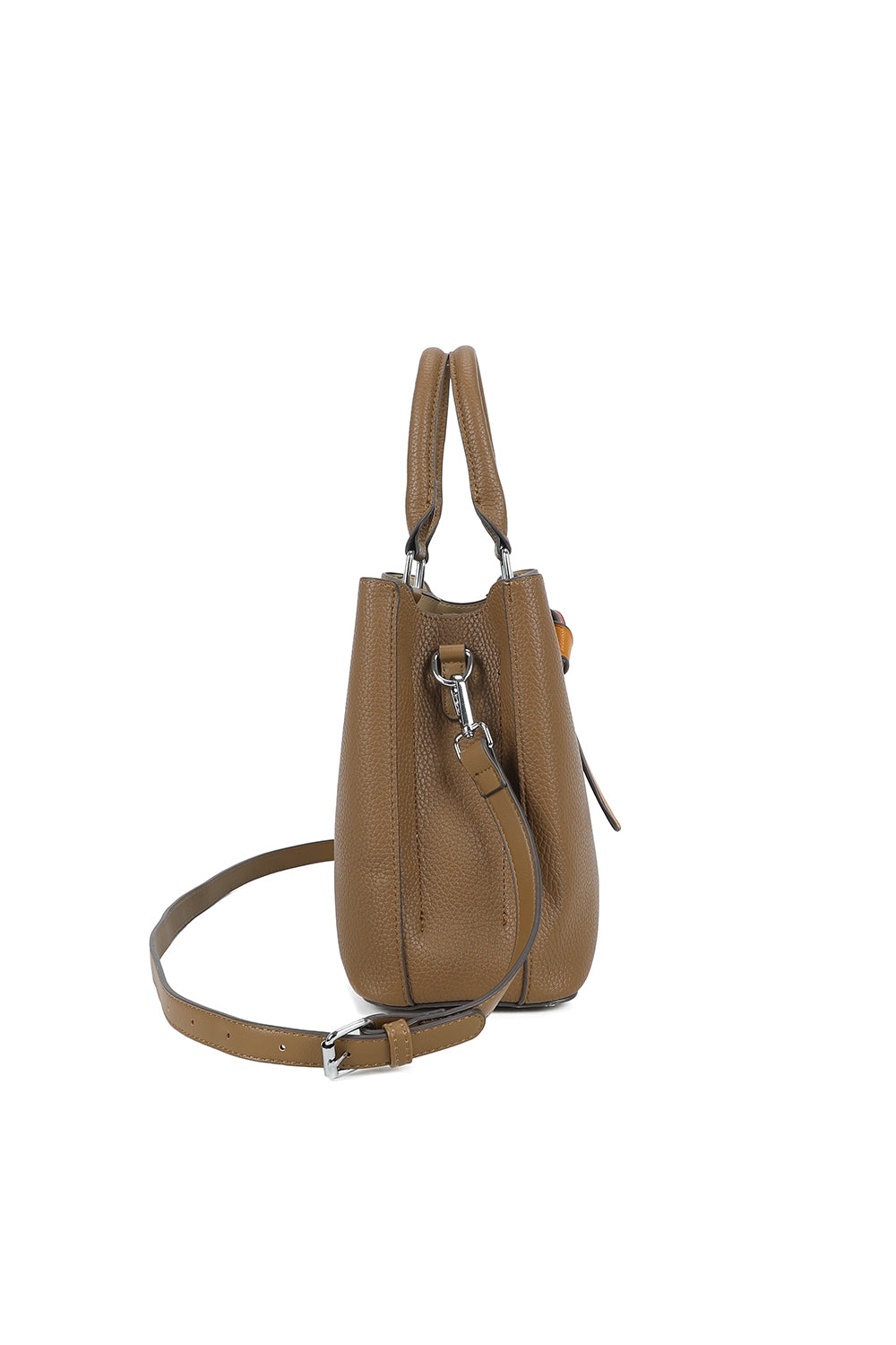 Beltline Muse Triple Compartments PU Leather Top Handle Crossbody Bag - RY250425