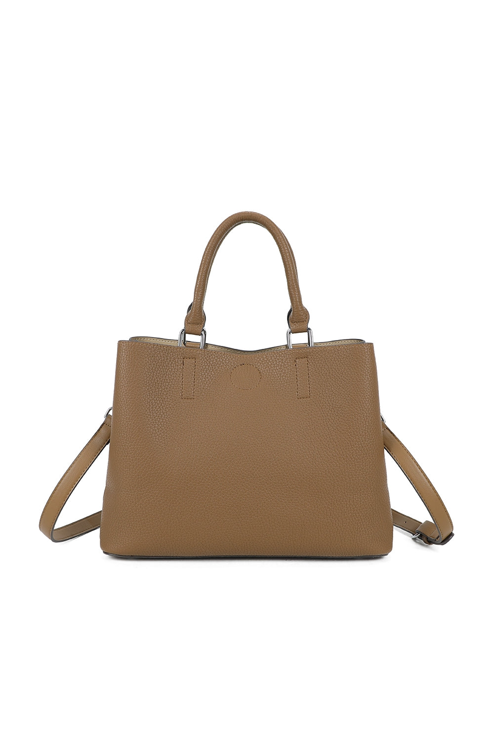 Beltline Muse Triple Compartments PU Leather Top Handle Crossbody Bag - RY250425