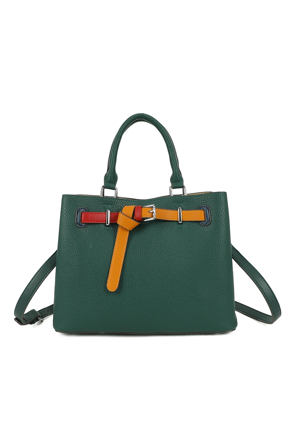Beltline Muse Triple Compartments PU Leather Top Handle Crossbody Bag - RY250425