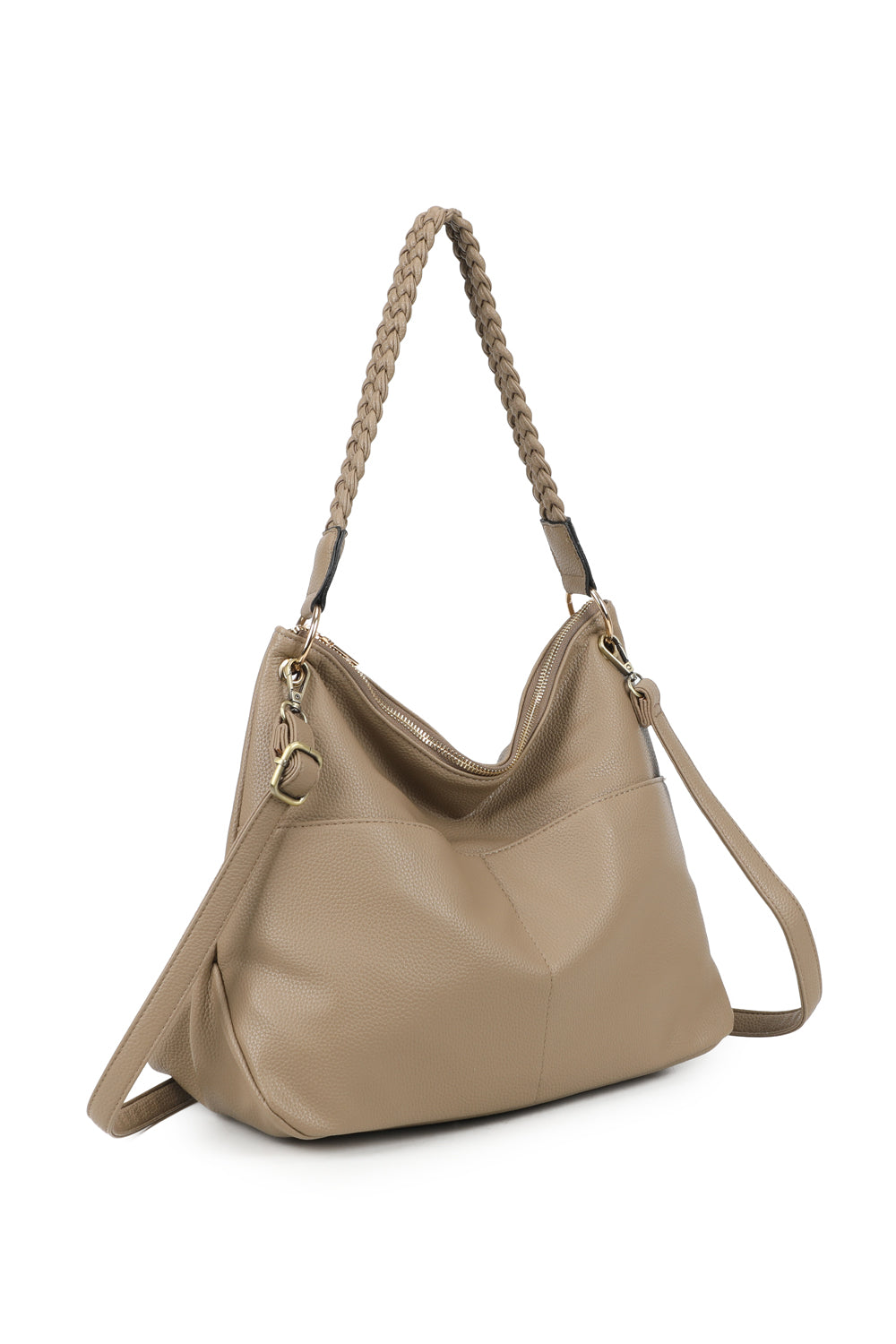 Braided Haven Hobo PU Leather Shoulder Bag - RW241201