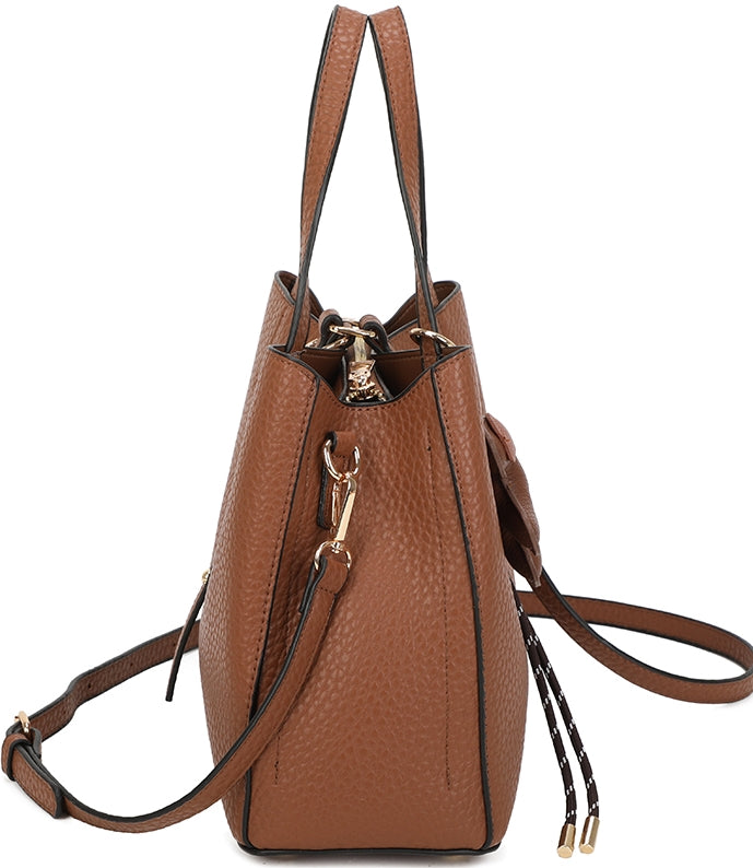 Bella PU Leather Triple Compartment HandBag With A Dog Charm - RB250468