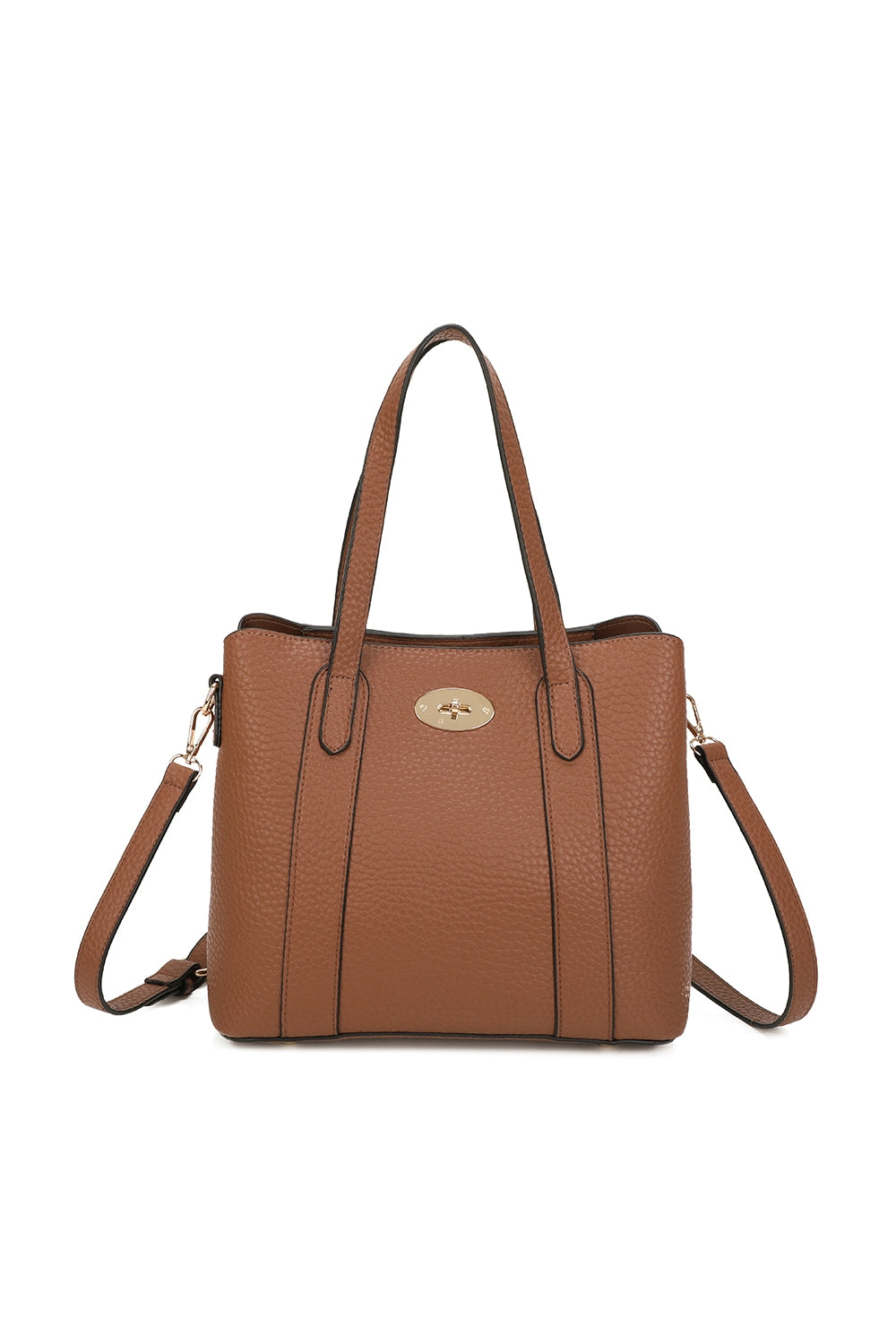 Evoline PU Leather Top Handle HandBag With Extra Removable Strap - RB250469