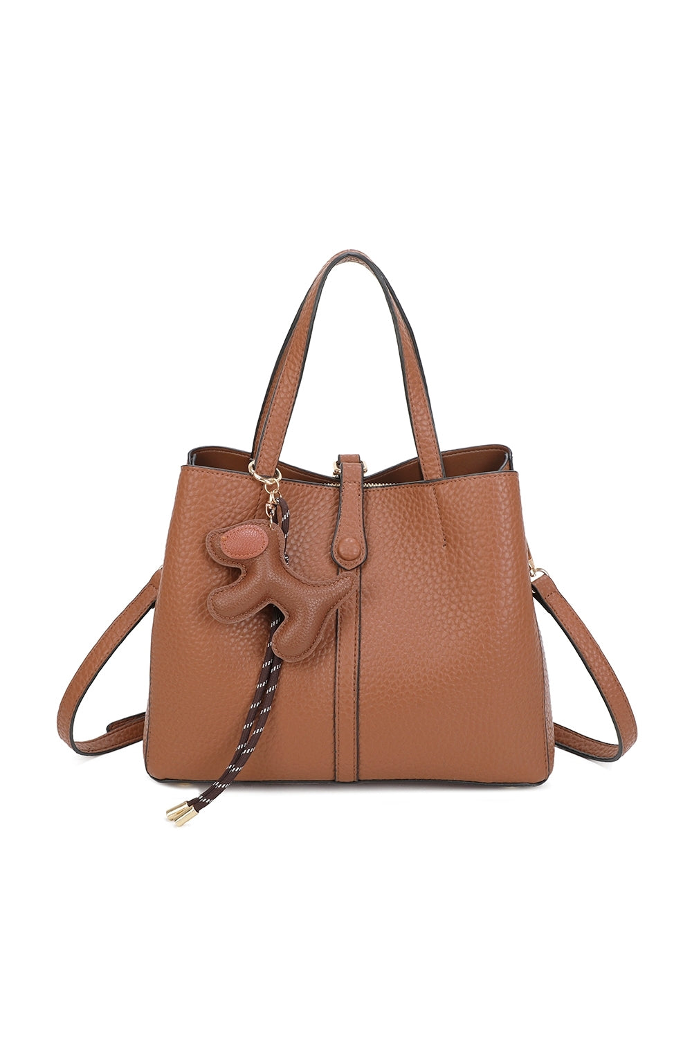 Bella PU Leather Triple Compartment HandBag With A Dog Charm - RB250468