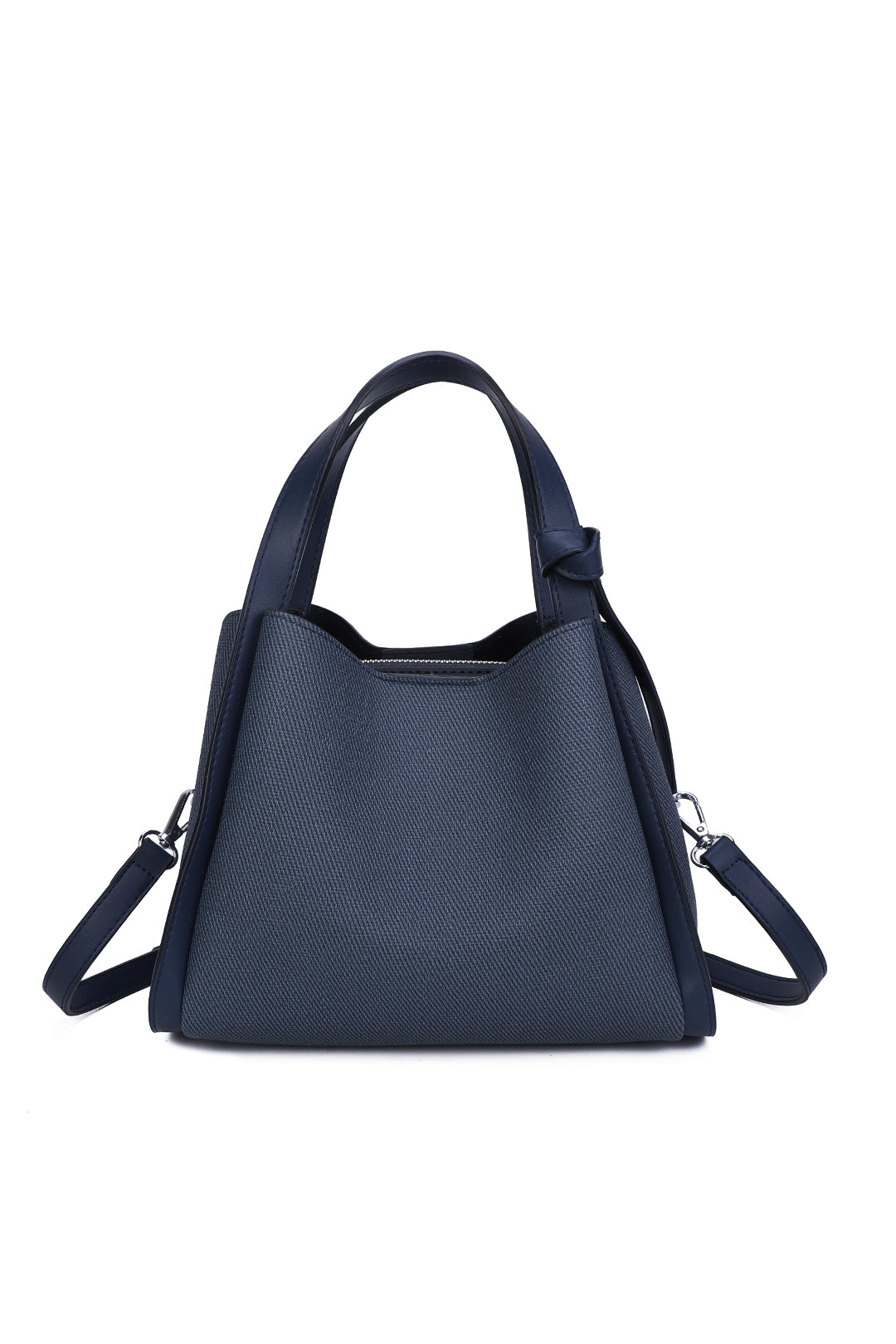 Meridian Triple Compartment Canvas PU Leather Top Handle Bag - RB250951