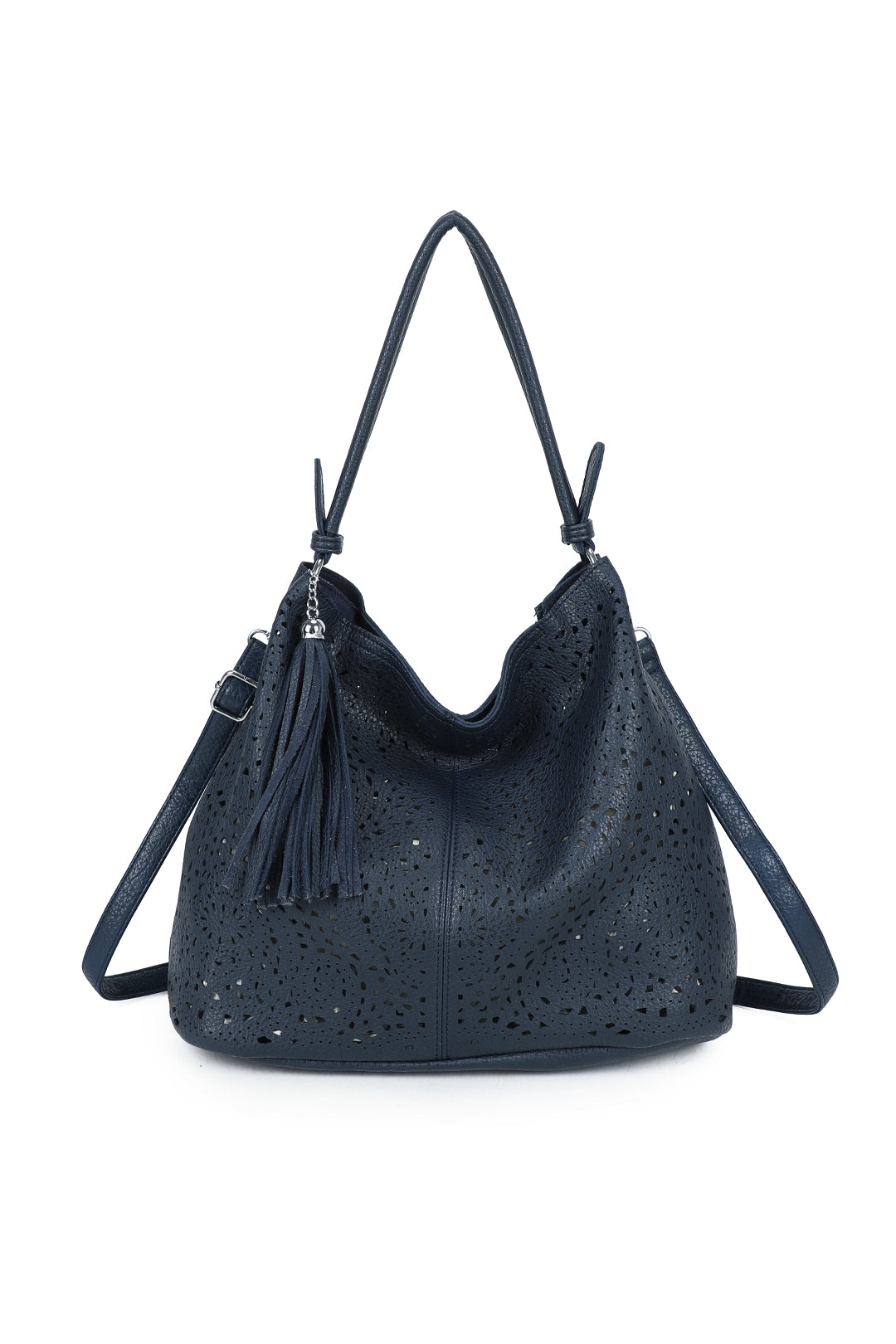 Wren 2in1 Laser Hollowing PU Leather Tassel Hobo Shoulder Bag - RW250903