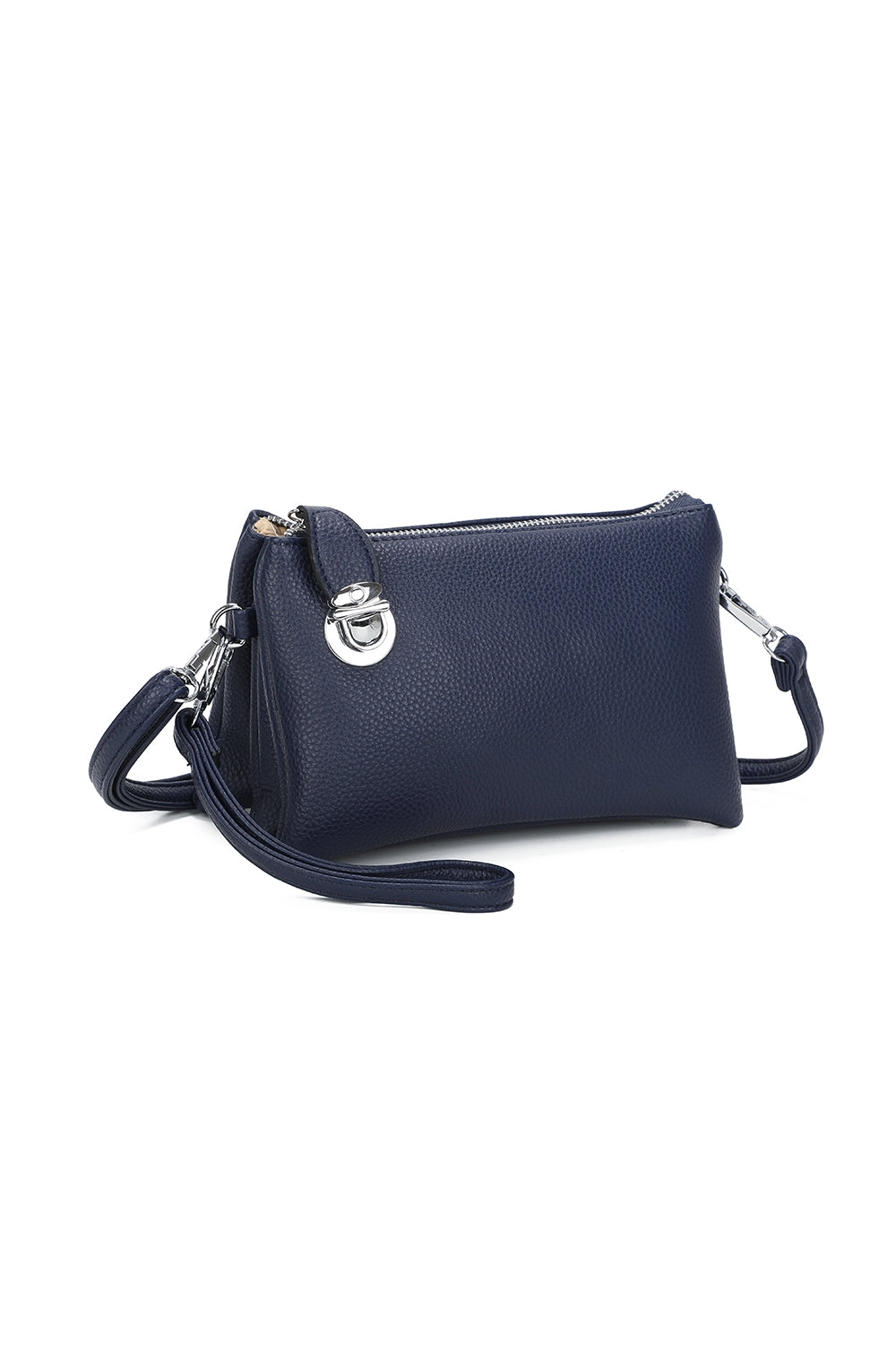 Elara PU Leather Triple Compartment Crossbody Bag With Fixed Lock - RM250611