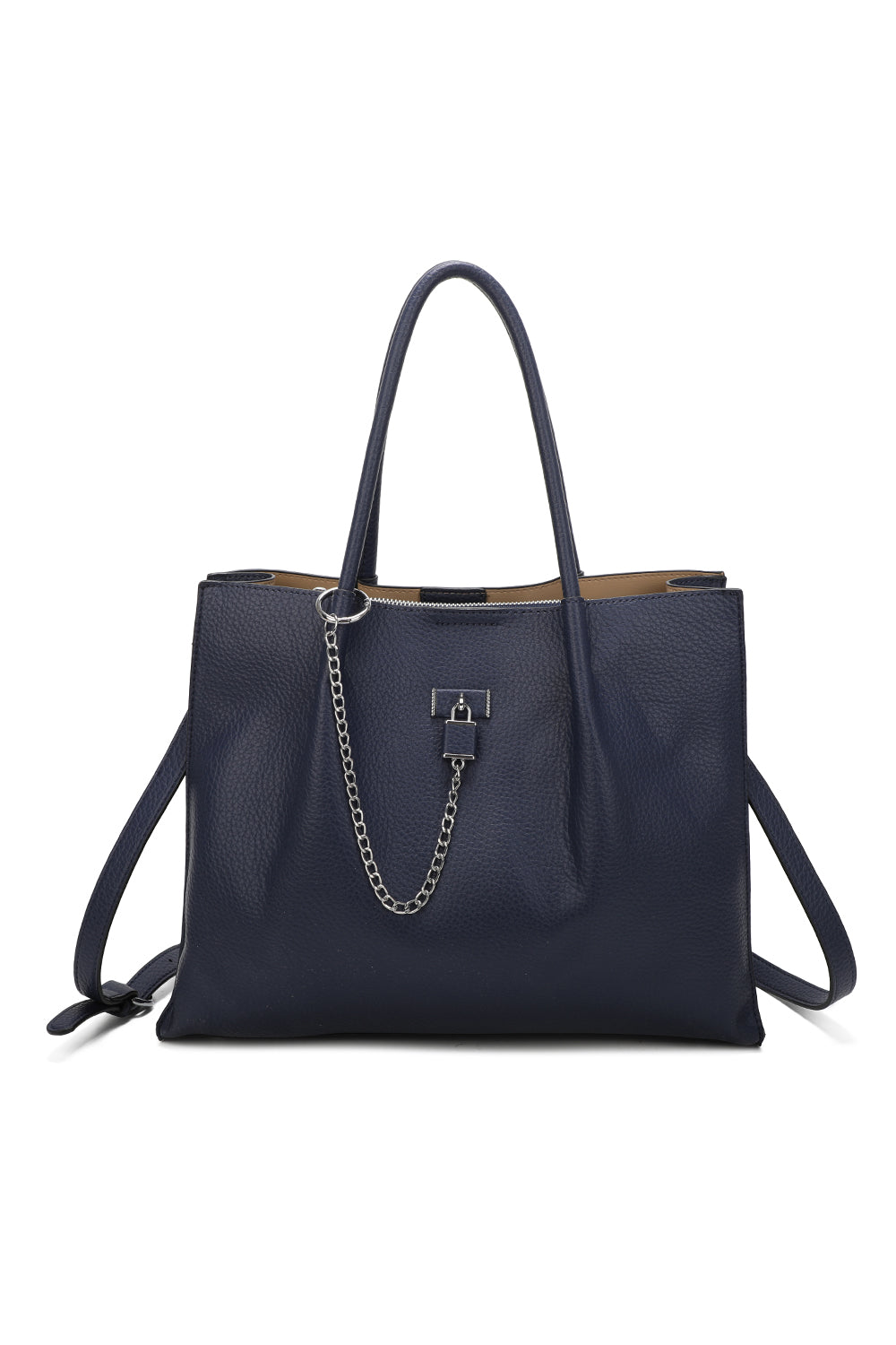 Oversize Triple Compartment C-shaped lock Tote Bag - RB241033