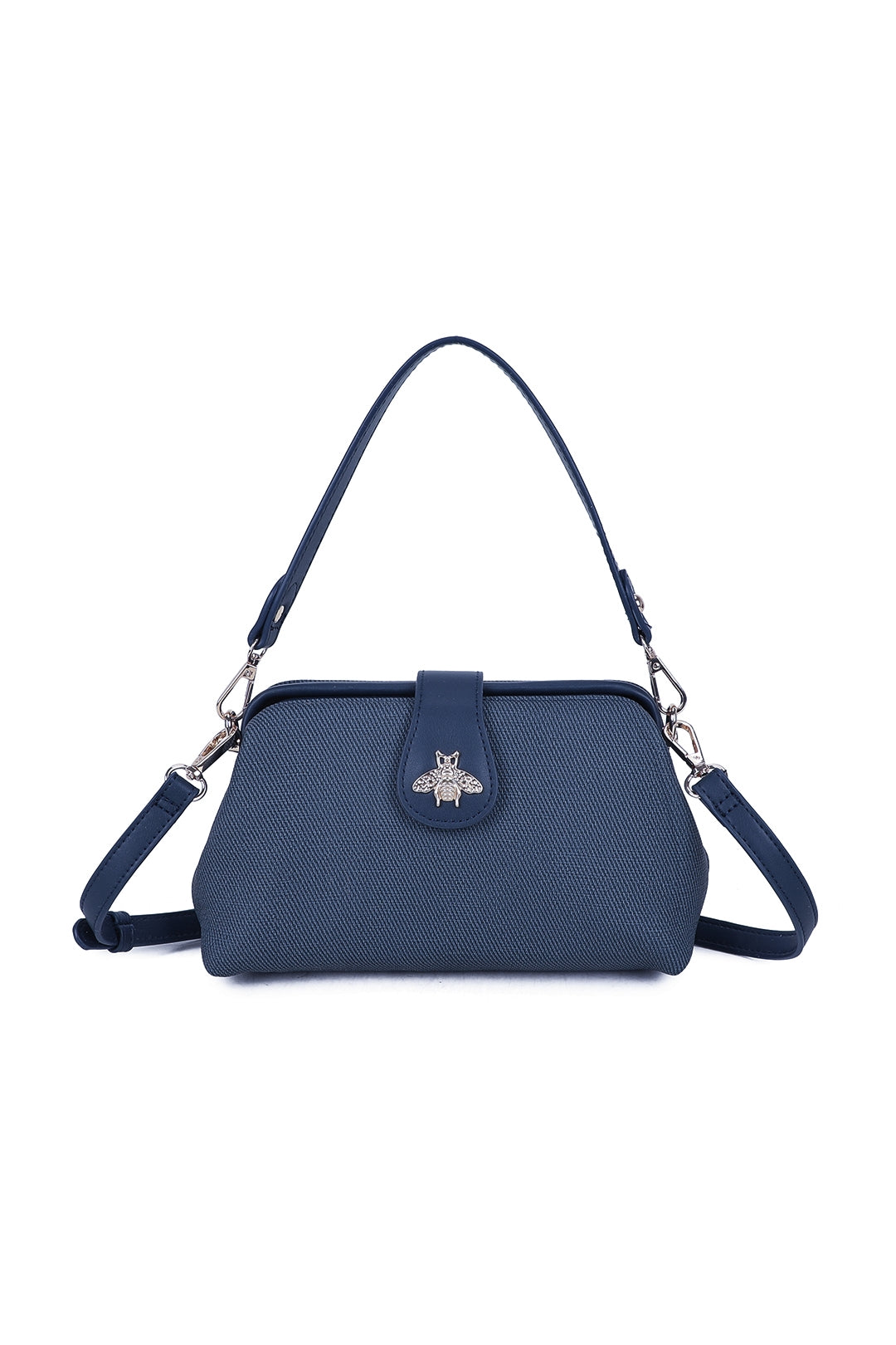 Isold Classic Bee Badge PU Leather Top Handle Crossbody Hobo Bag - RJ241075