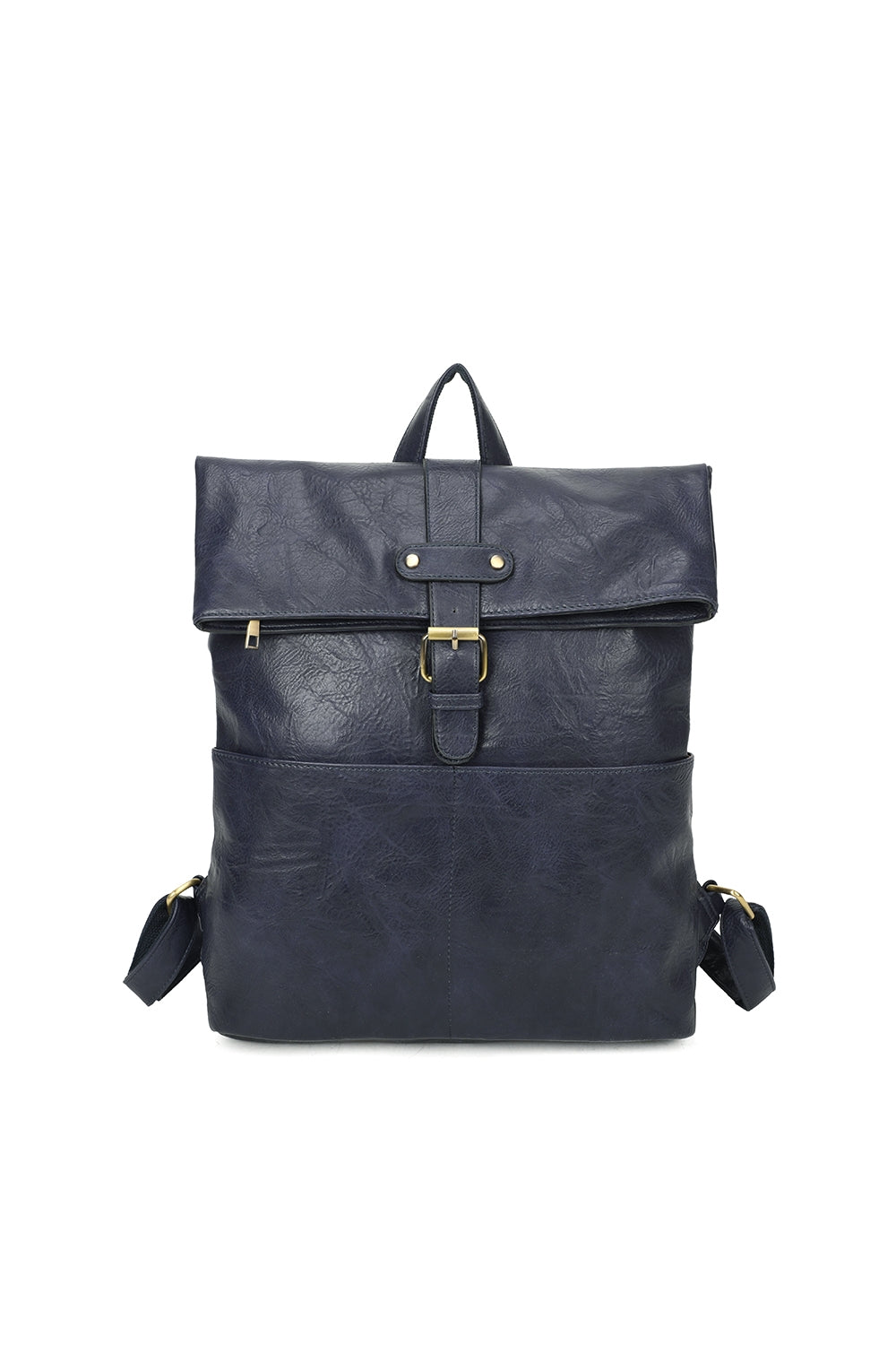Buckle Style Unisex PU Leather Backpack - RX250581