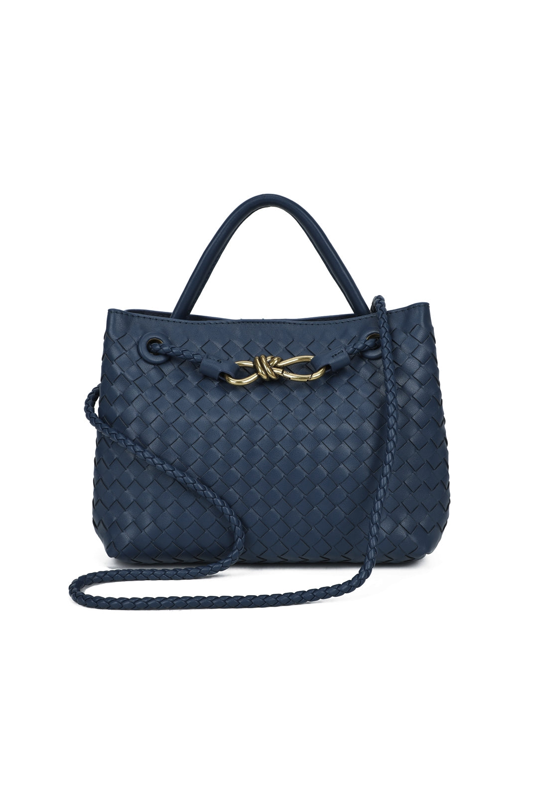 Mirelle Hand-woven Top-Handle Tote Bag With Bronze Knot Detail - RX26402