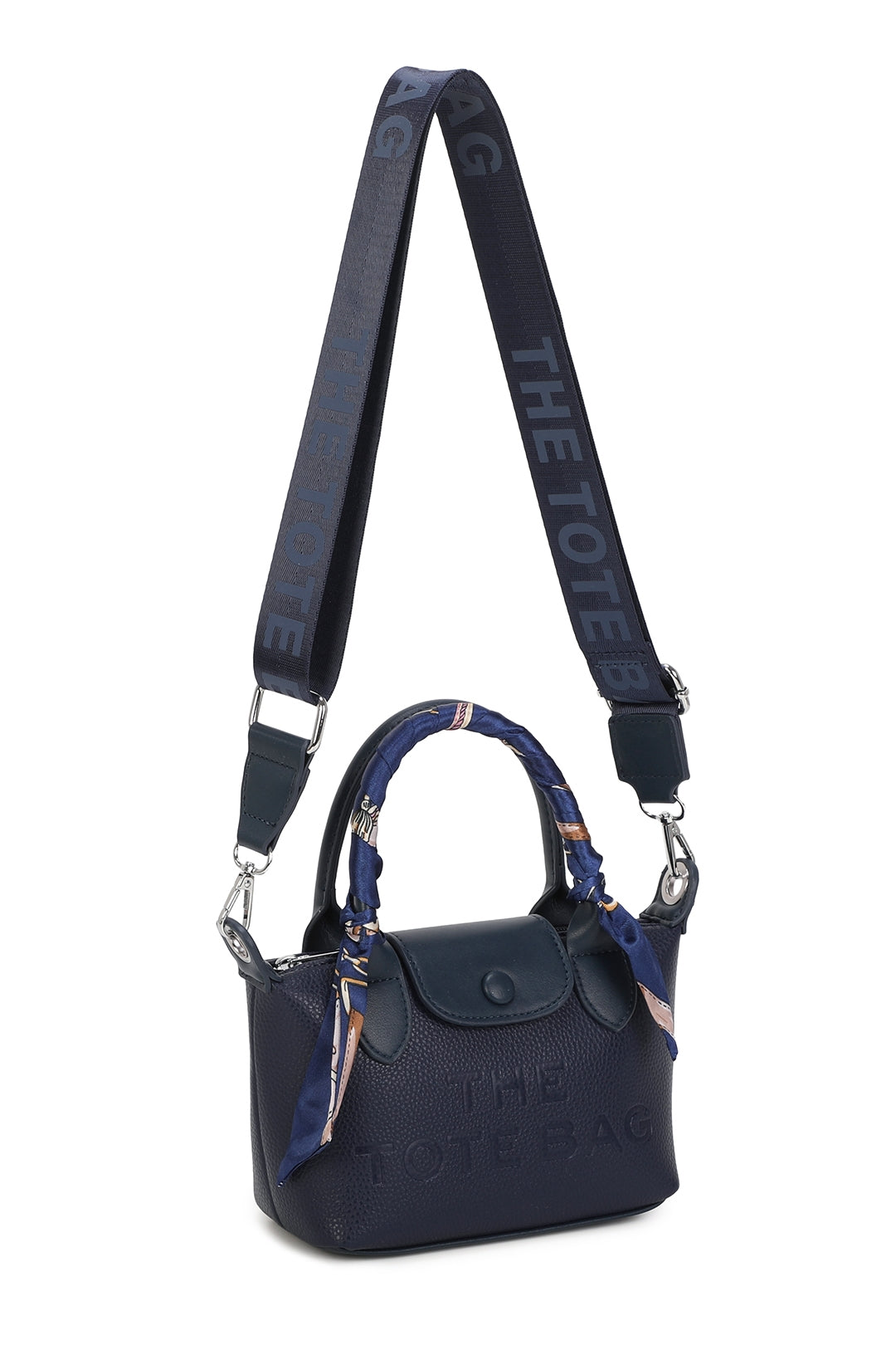 Bronte PU Leather Scarfed Mini Top Handle Tote Bag - RJ260541