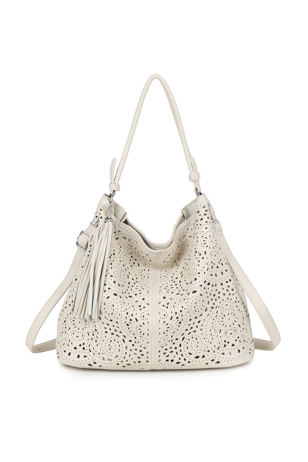 Wren 2in1 Laser Hollowing PU Leather Tassel Hobo Shoulder Bag - RW250903