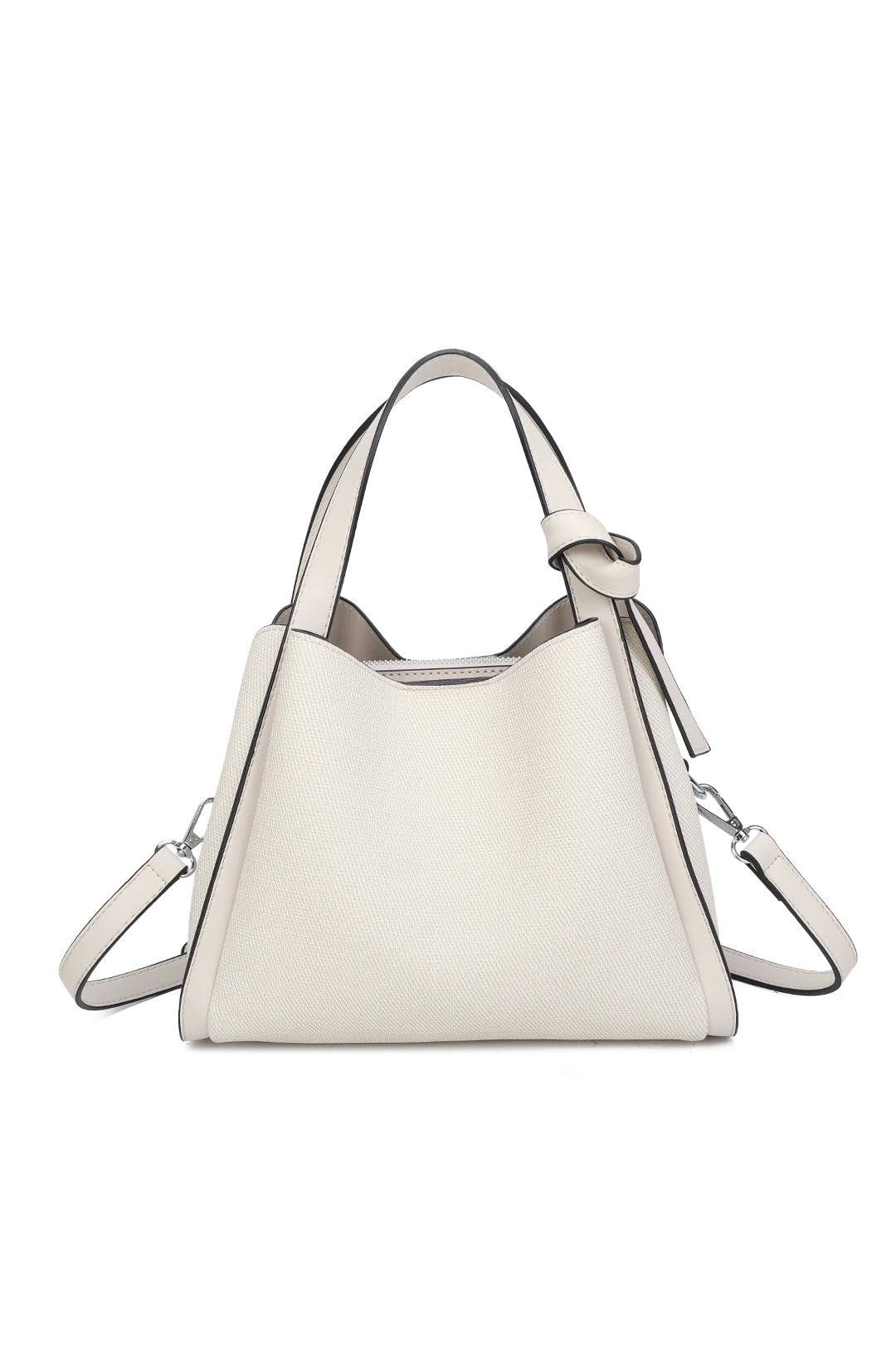 Meridian Triple Compartment Canvas PU Leather Top Handle Bag - RB250951