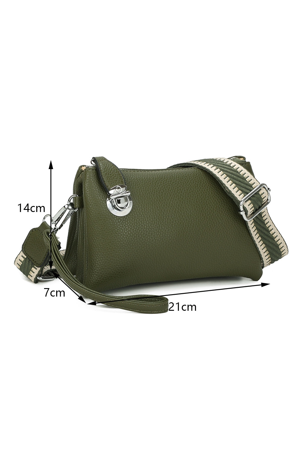 Lunaris Triple Compartment Crossbody Bag With A Fixed Lock - RM250612