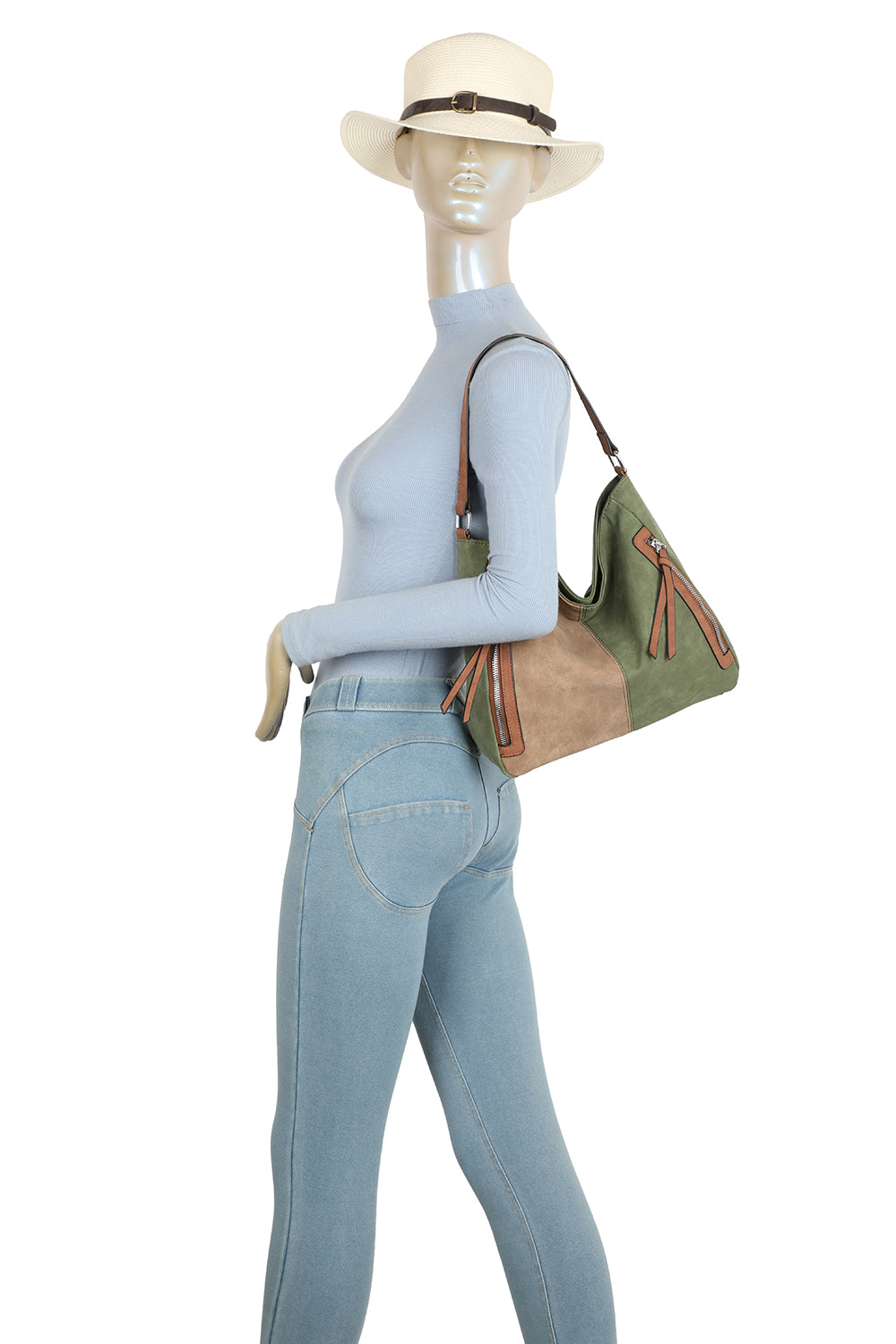 Solstice Suede PU Leather Multi-Color Shoulder Bag - RB250461