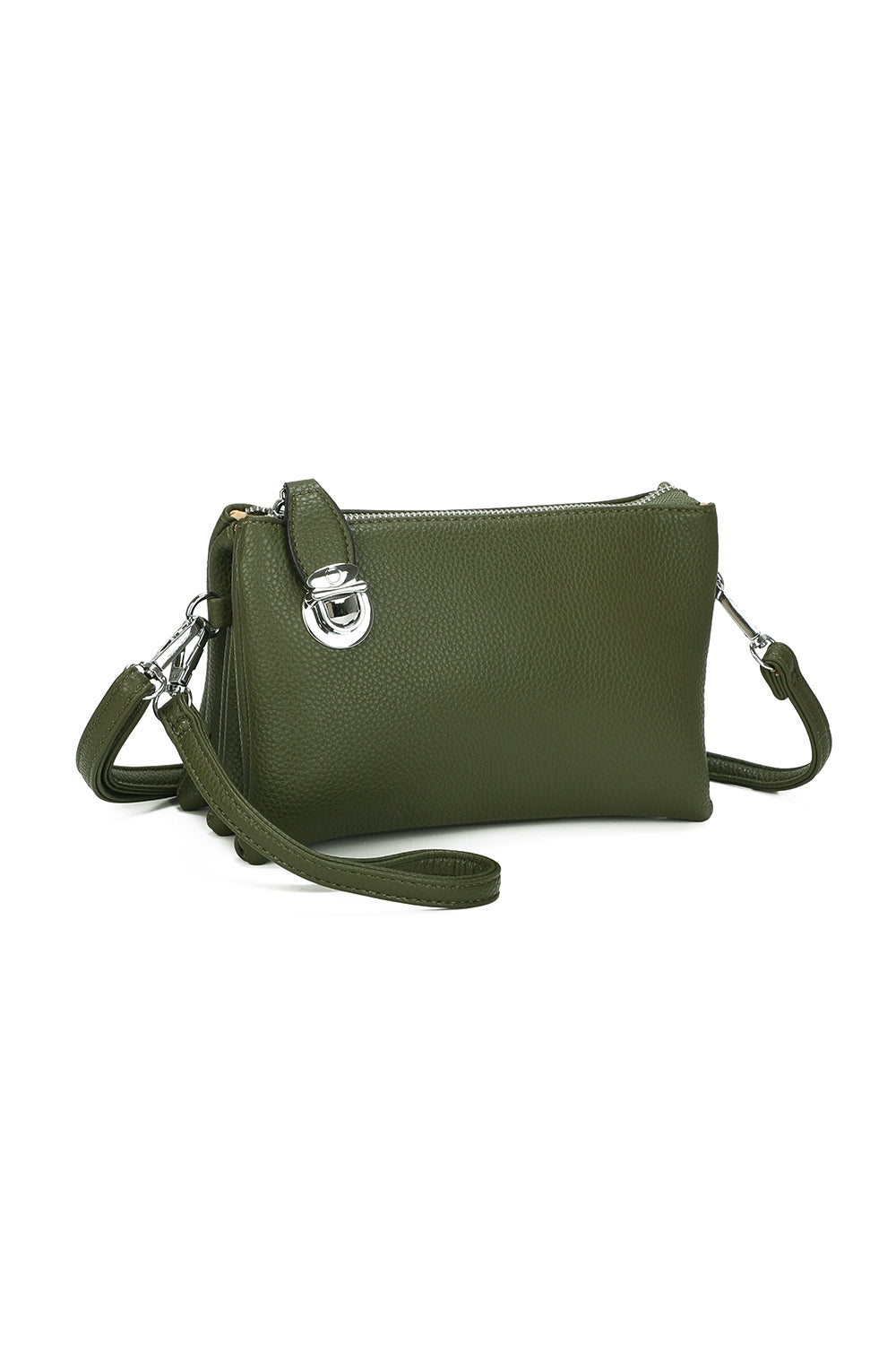 Elara PU Leather Triple Compartment Crossbody Bag With Fixed Lock - RM250611