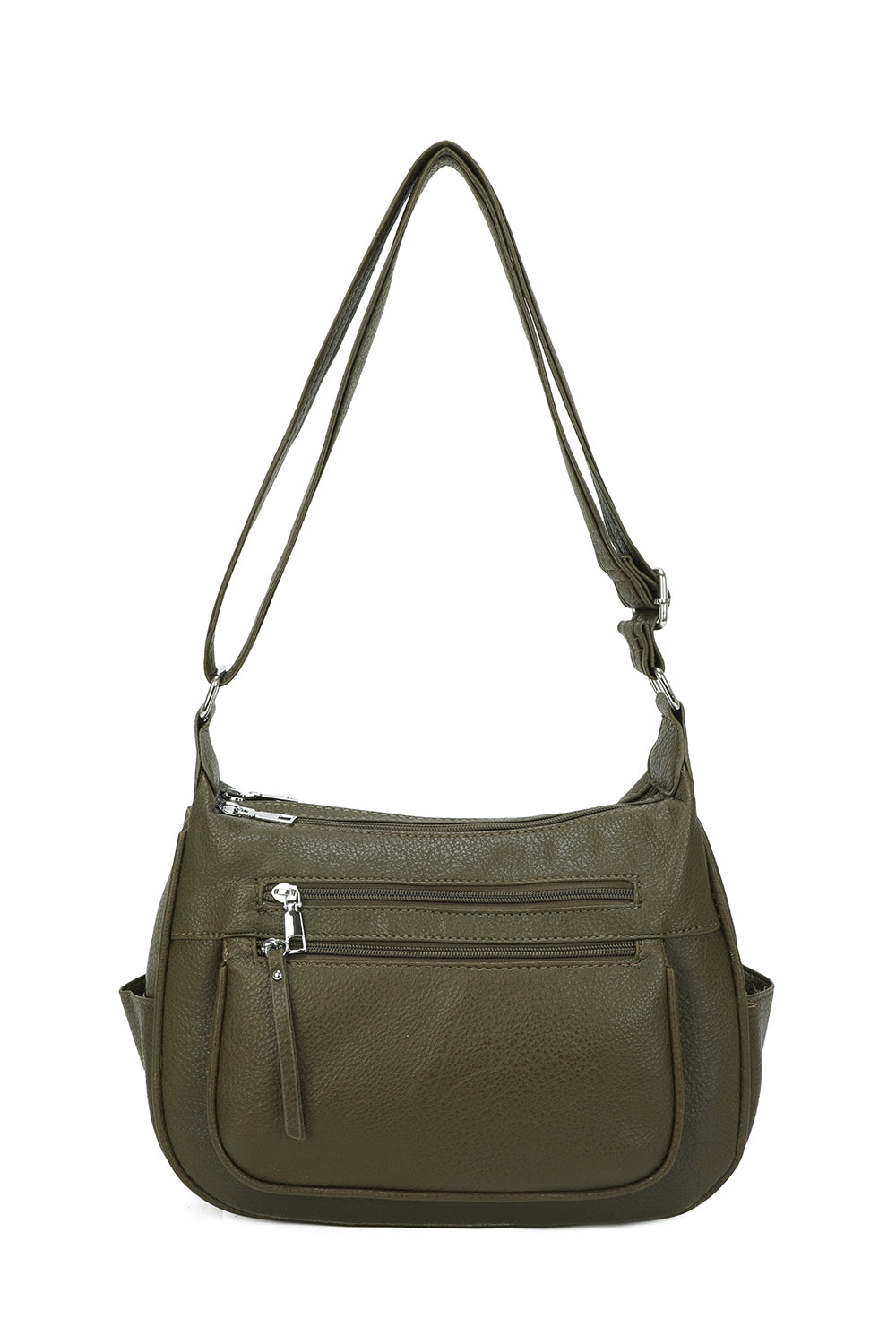 Orrin Strap Adjustable PU Leather Multi Pocket Practical Crossbody Bag - RW25058