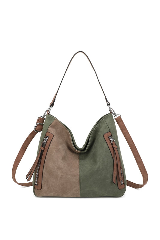 Solstice Suede PU Leather Multi-Color Shoulder Bag - RB250461