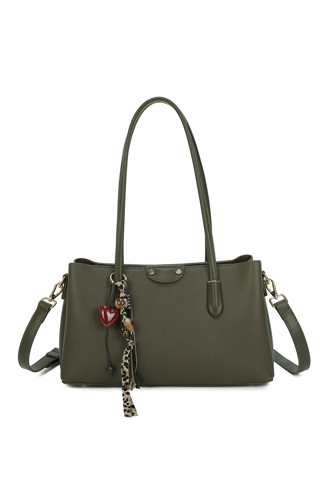 Evora PU Leather Triple Compartments Baguette-style Top Handle Bag - RY260536